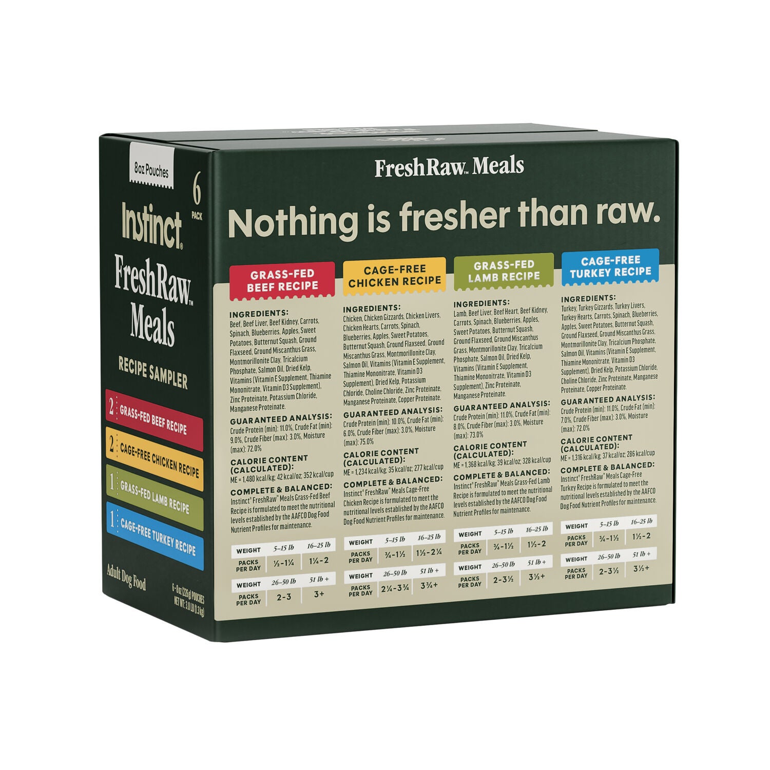 Instinct Freshraw Meals Frozen Dog Food, 8-Oz Pack Of 6, Variety Pack