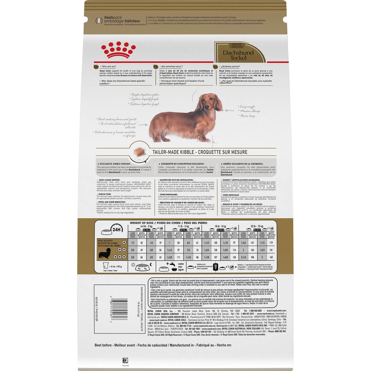 Royal Canin Dachshund Adult Dry Dog Food, 10Lb