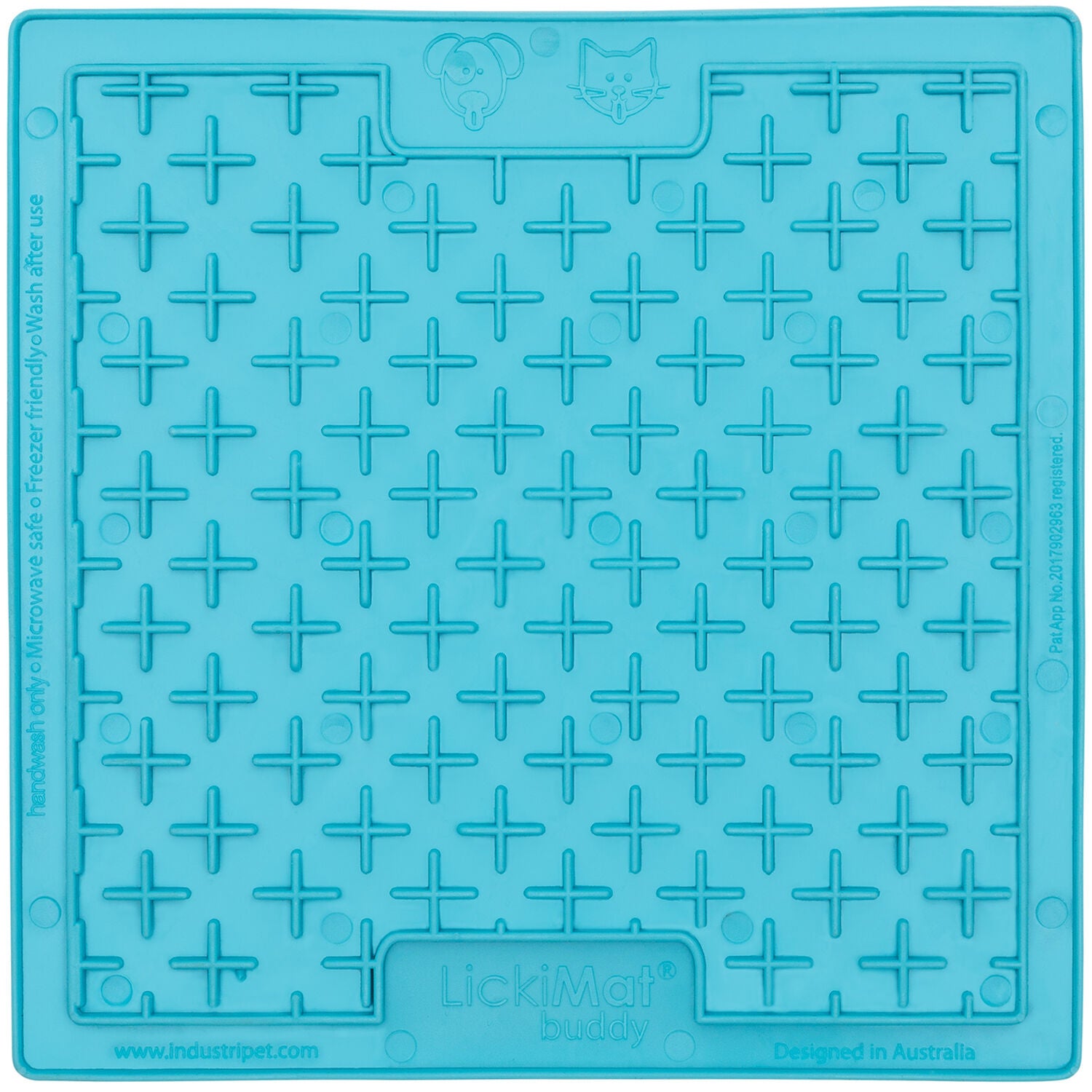 Lickimat Buddy Classic Textured Lickmat & Slow Feeder For Cats - Turquoise