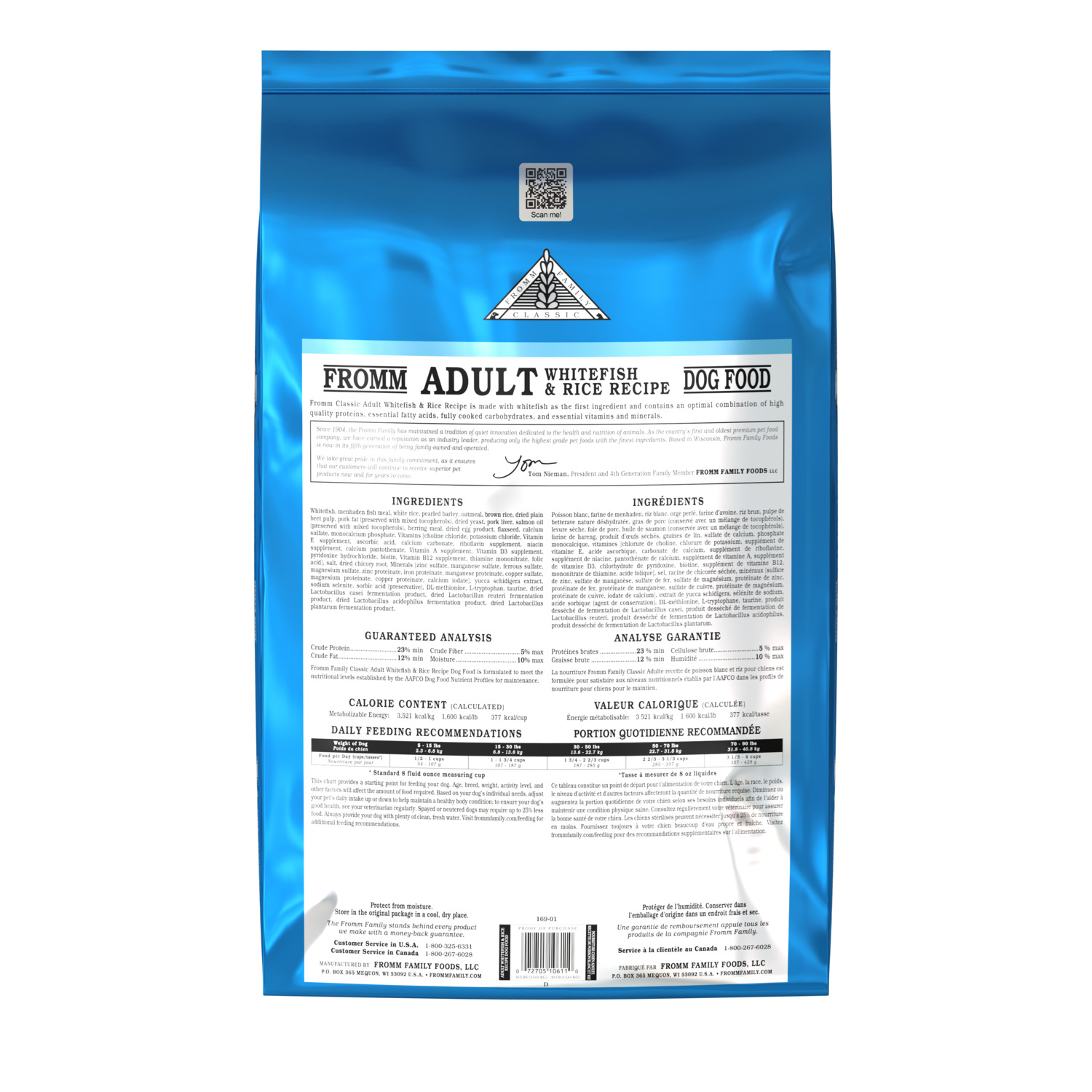 Fromm Classic Adult Whitefish & Rice Recipe Dry Dog Food, 5Lb