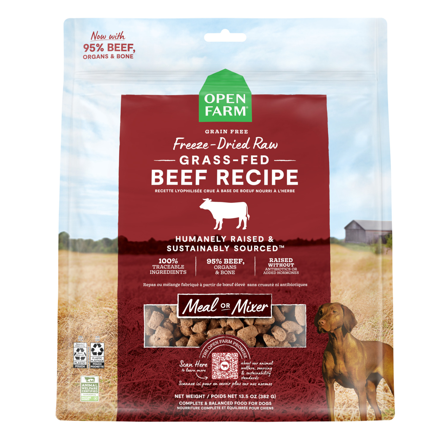 Open Farm Freeze Dried Raw Morsels Grass-Fed Beef Dog Food & Dog Food Topper