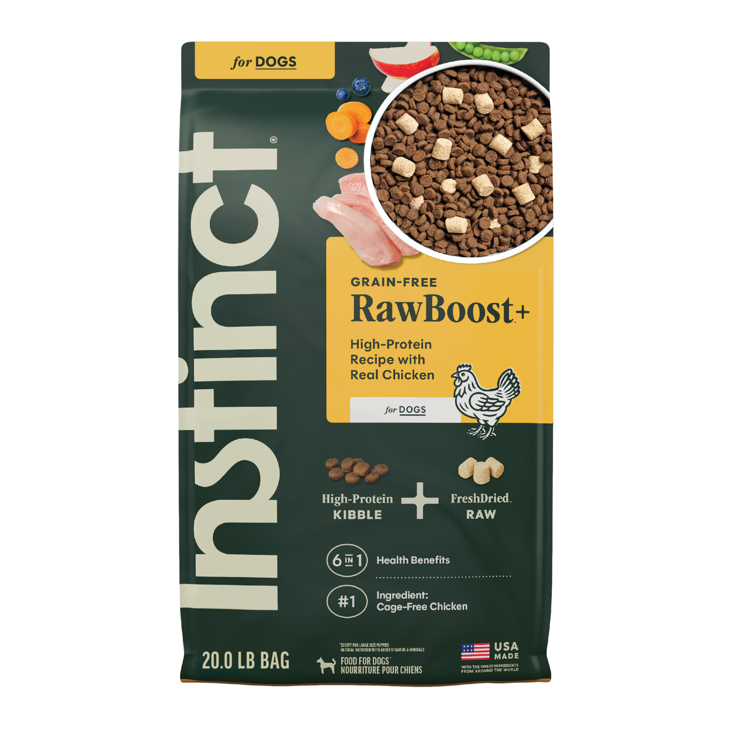 Instinct Raw Boost Grain-Free Recipe With Freeze-Dried Raw Chicken Dry Dog Food, 20-Lb Bag