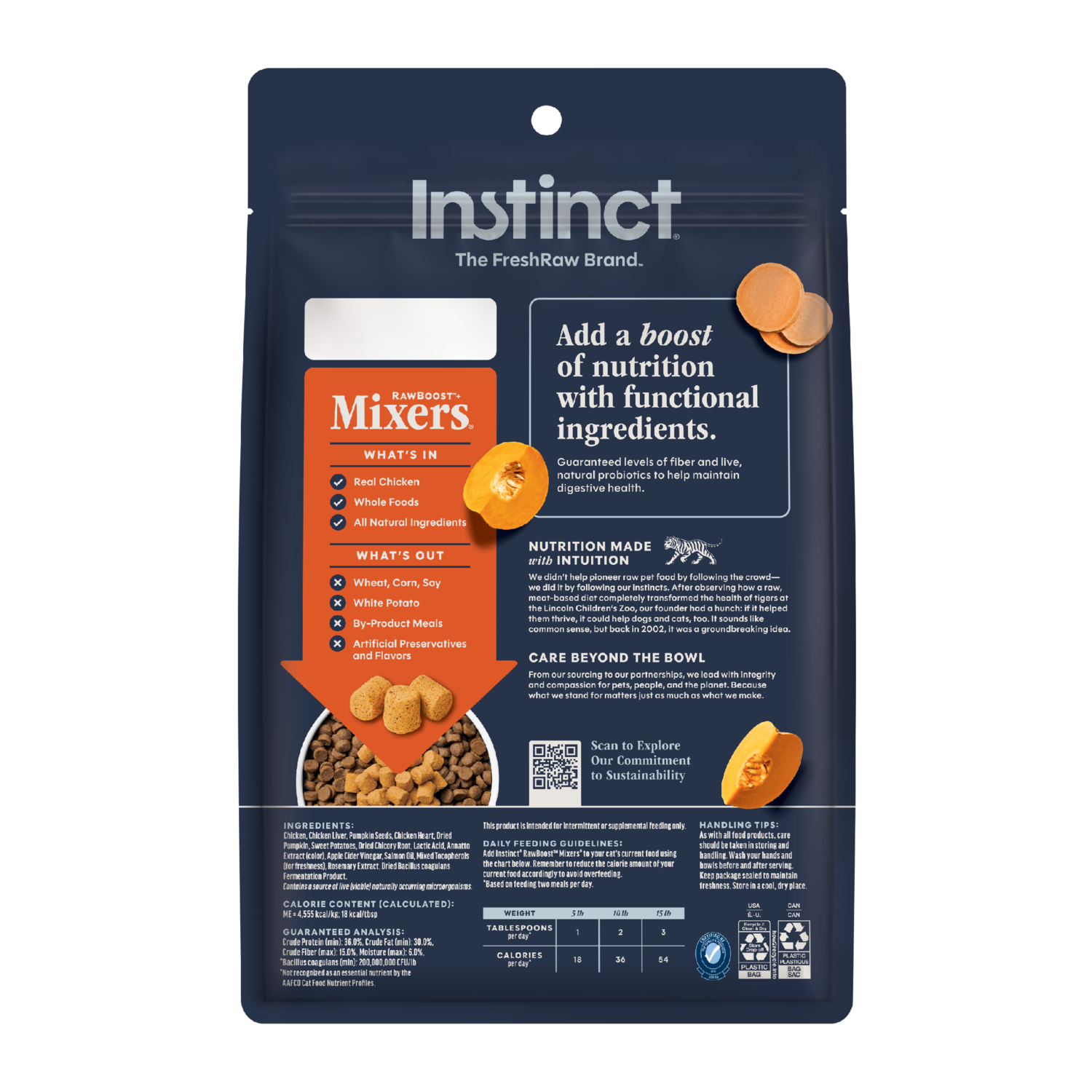 Instinct Freeze-Dried Raw Boost Mixers Grain-Free Digestive Health Recipe Cat Food Topper, 5.5-Oz Bag