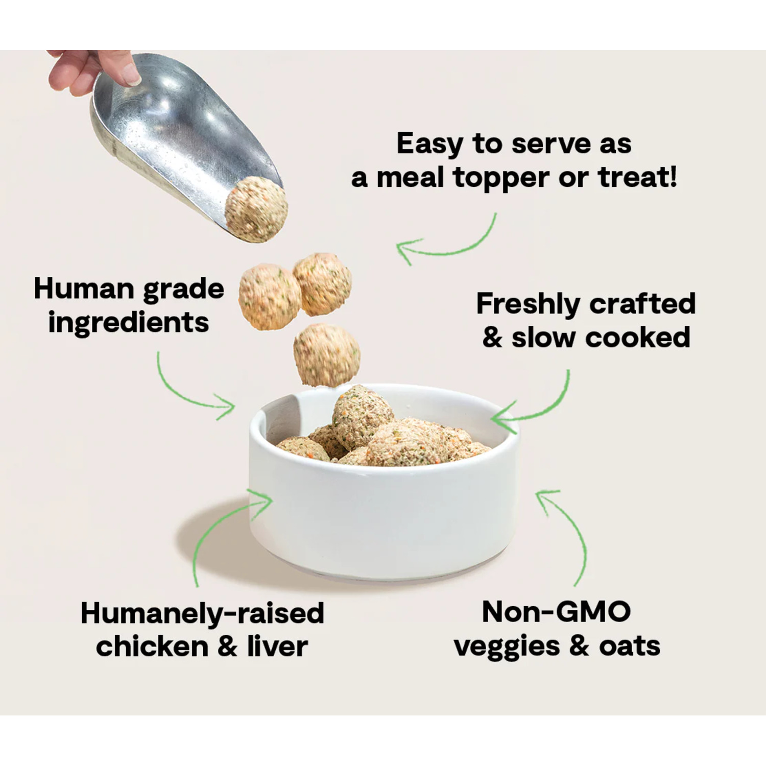Open Farm Freshly Crafted Meatballs Frozen Dog Food - Harvest Chicken Recipe