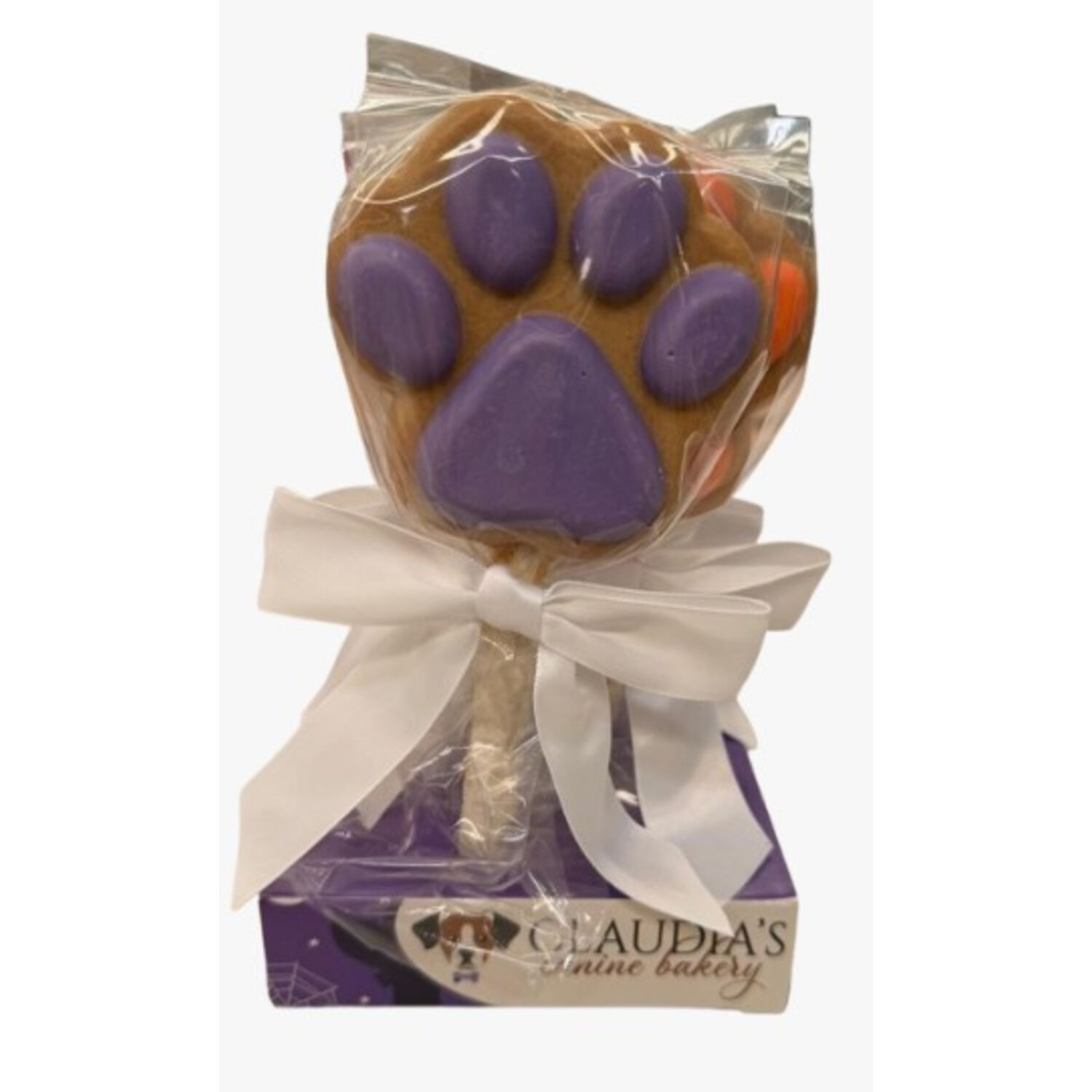 Claudia's Canine Bakery Halloween Peanut Butter Paw Print Pop Dog Treats, 1 Each