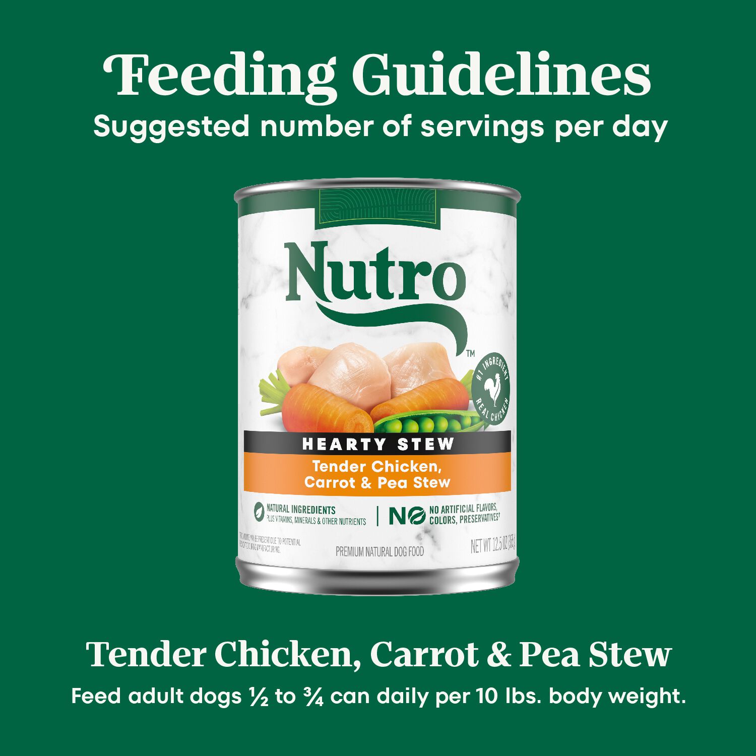 Nutro&nbsp;Hearty Stew Cuts In Gravy Tender Chicken, Carrot & Pea Stew Wet Dog Food, 12.5-Oz