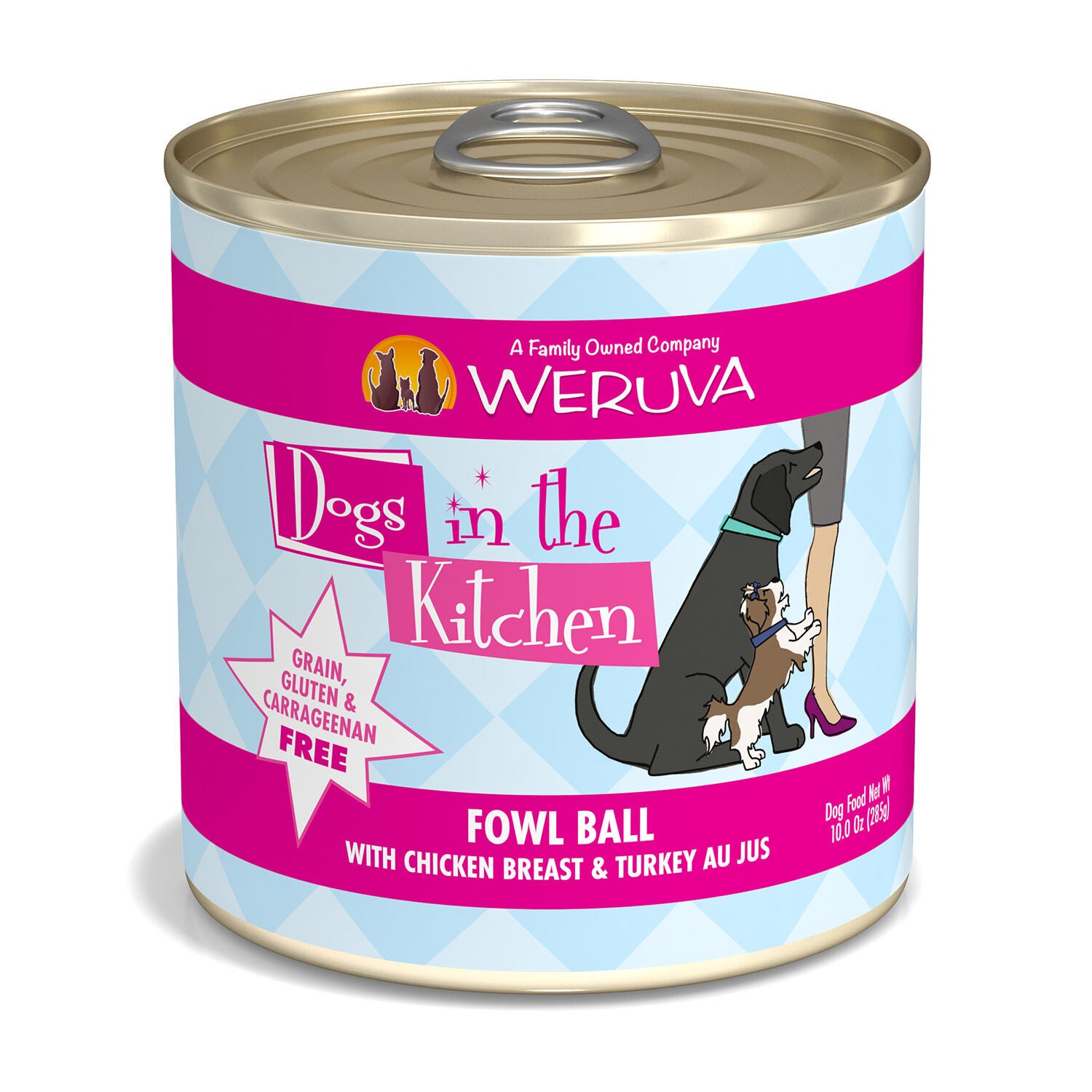 Weruva Dogs In The Kitchen Fowl Ball With Chicken & Turkey Au Jus Wet Dog Food, 2.8-Oz