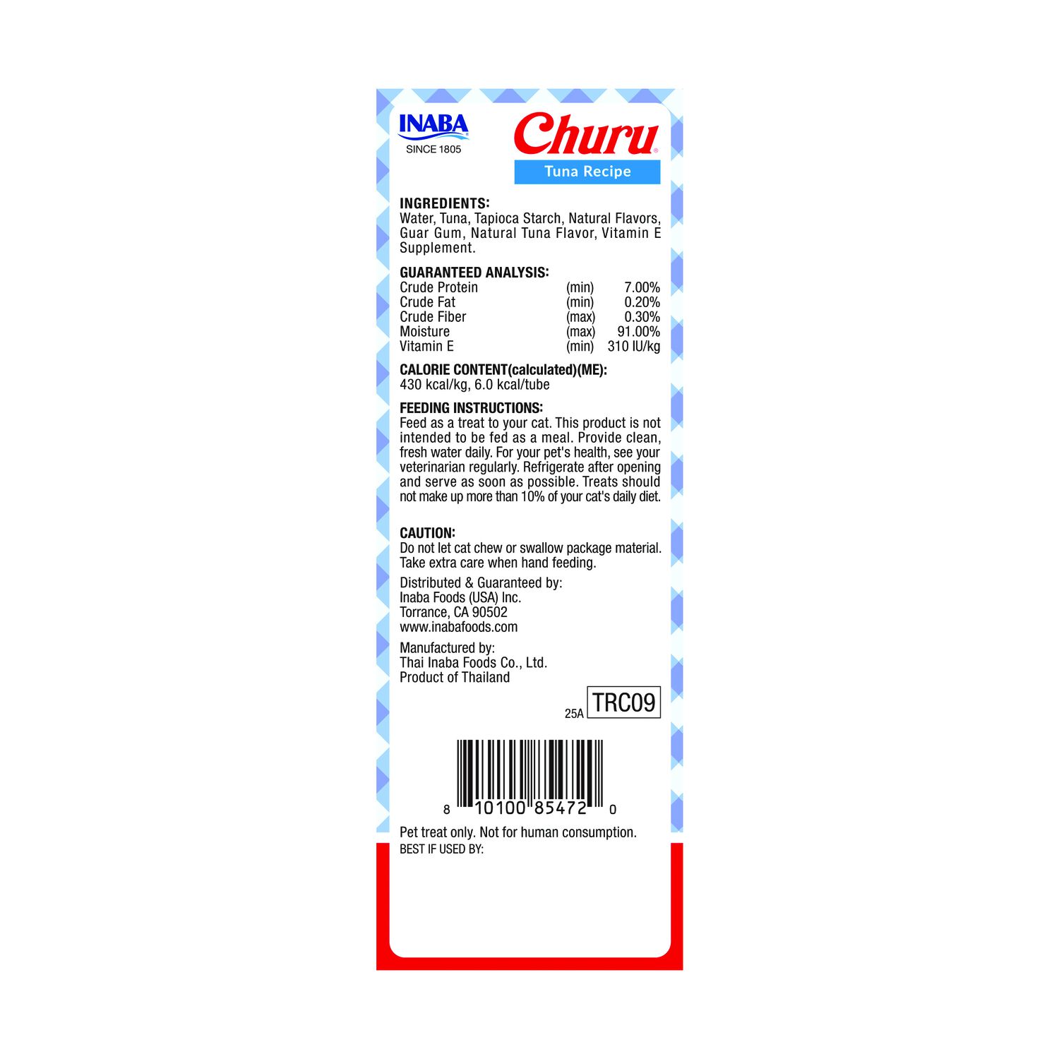 Inaba Churu Summer Creamy Lickable Tuna Recipe Cat Treats, 4-Oz/Tubes - 8 Count