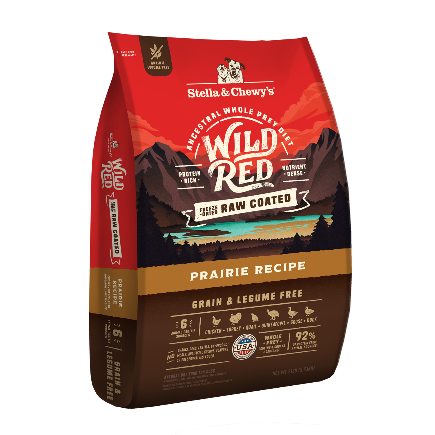 Stella & Chewy's Wild Red Raw Coated Kibble Grain-Free Dry Dog Food, Prairie Recipe