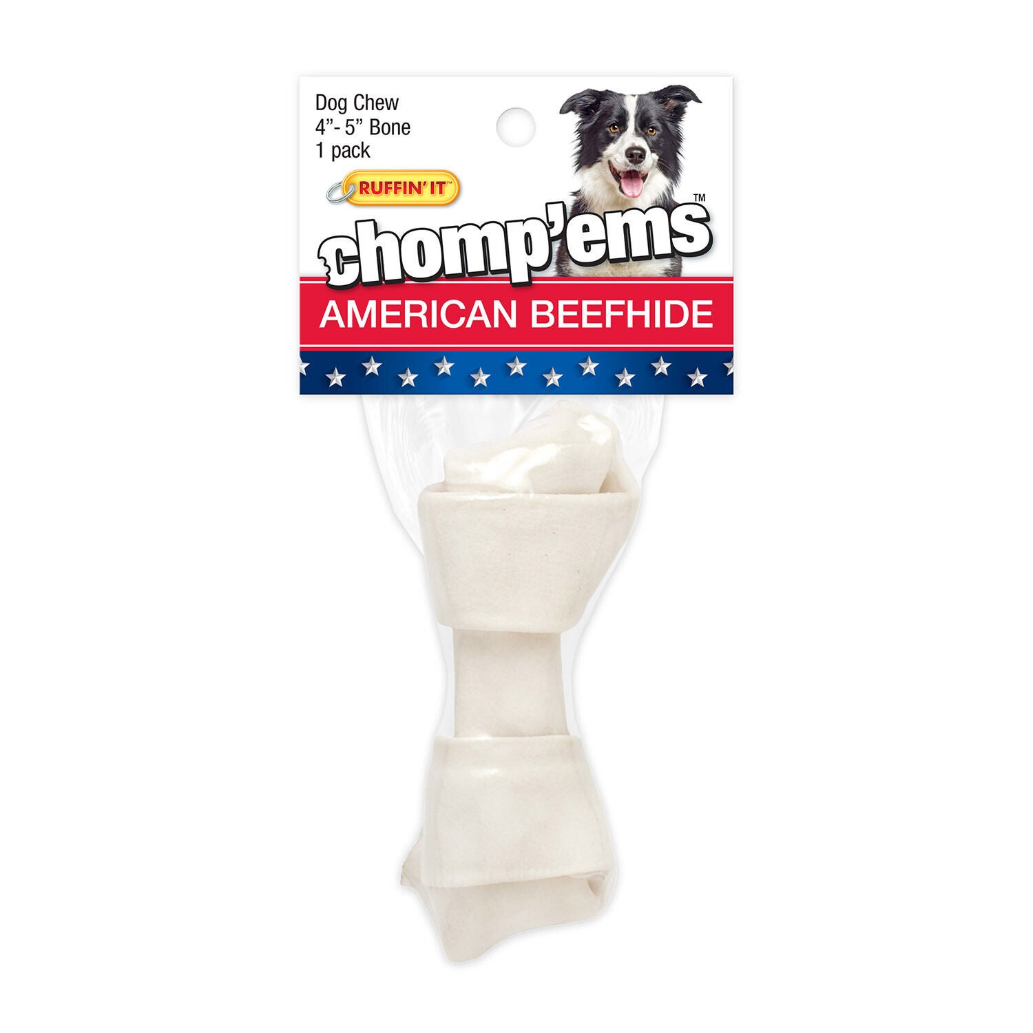 Ruffin' It Chomp'ems American Beefhide Bone Dog Treat