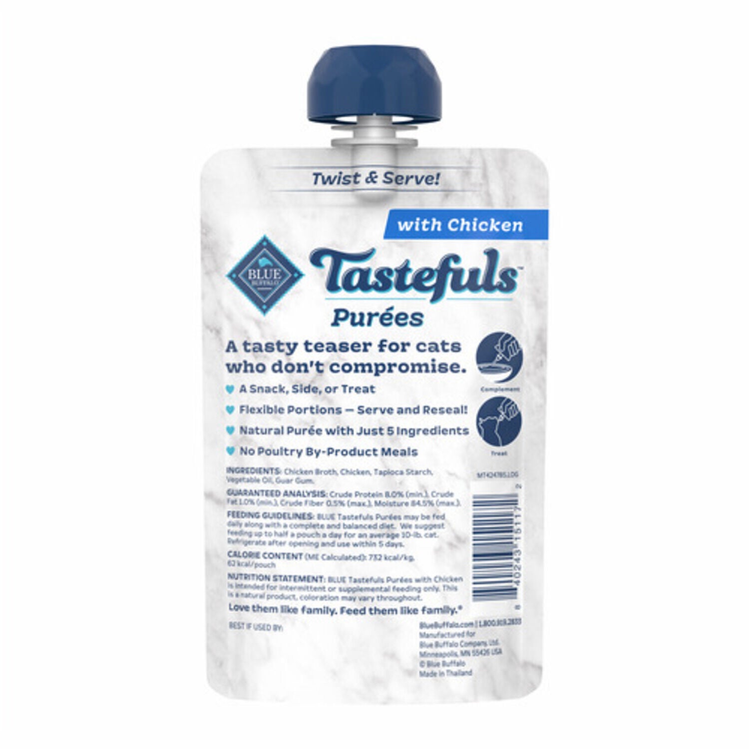 Blue Buffalo Tastefuls Adult Wet Cat Food Topper, Chicken, 3-Oz