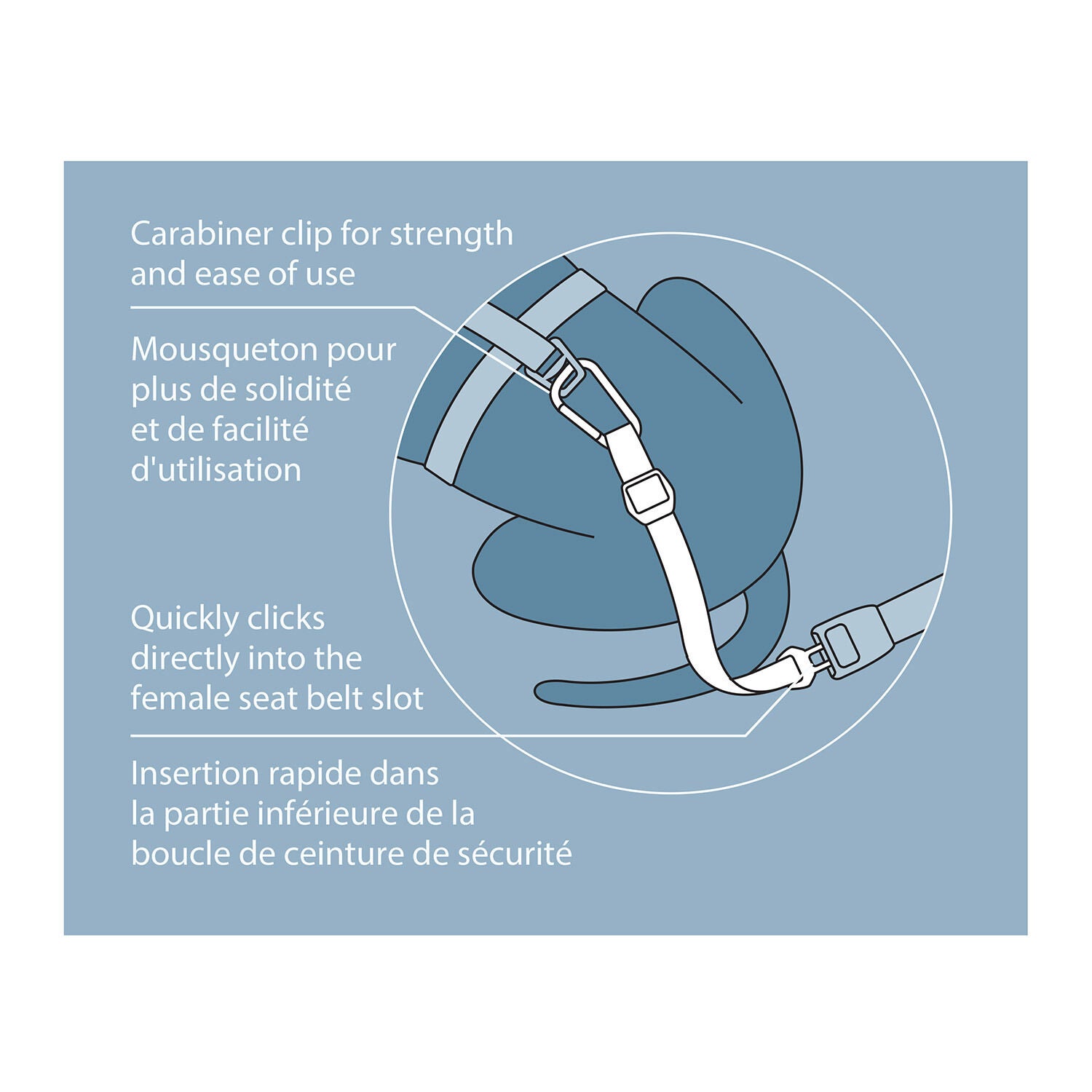 Kurgo Direct To Seatbelt Adjustable Tether Dog Seatbelt 