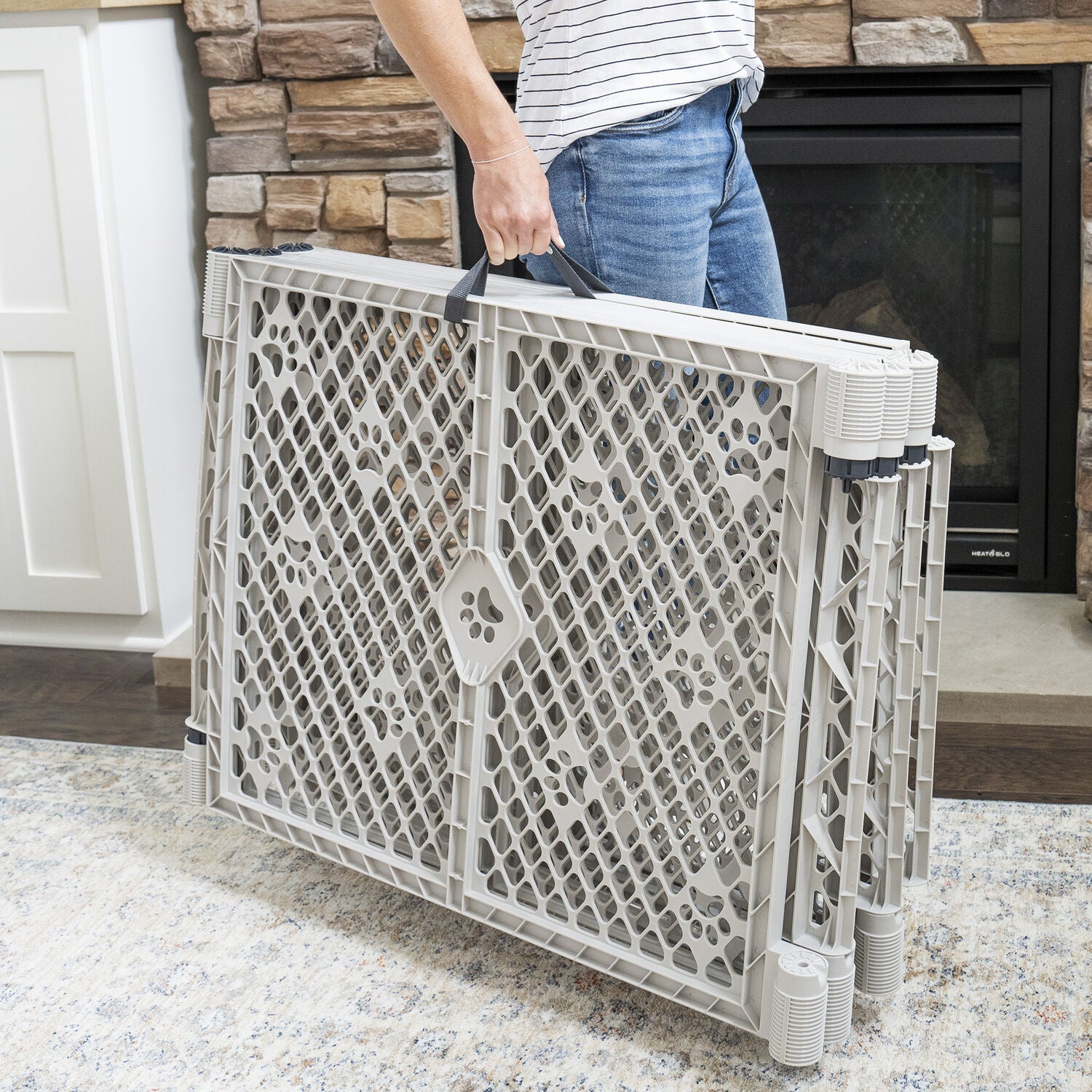 Mypet Paws Petyard 6-Panel Dog Exercise Pen, 26" High - Gray