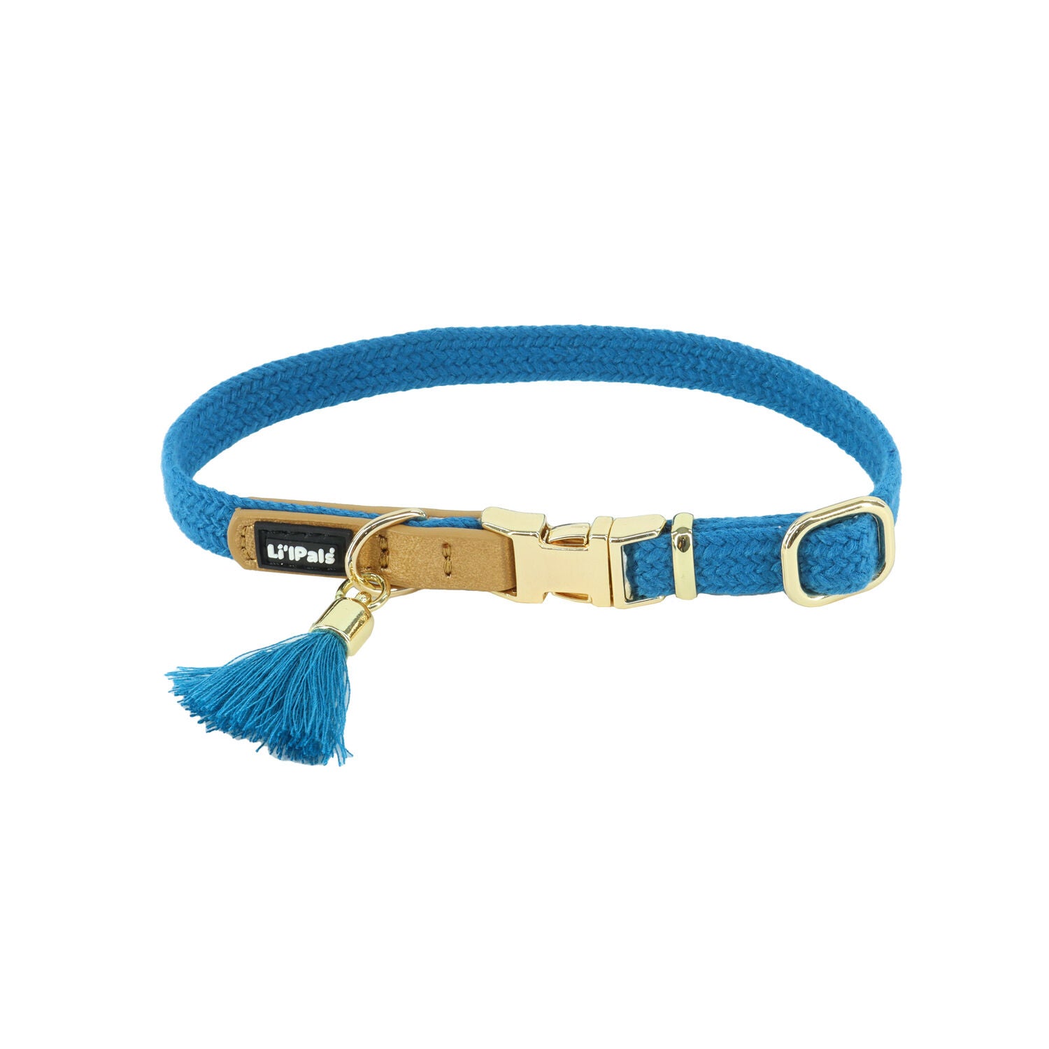 Li'l Pals&reg; By Coastal&reg; Charming Woven Dog Collar With Tassel, Blue, Extra Small