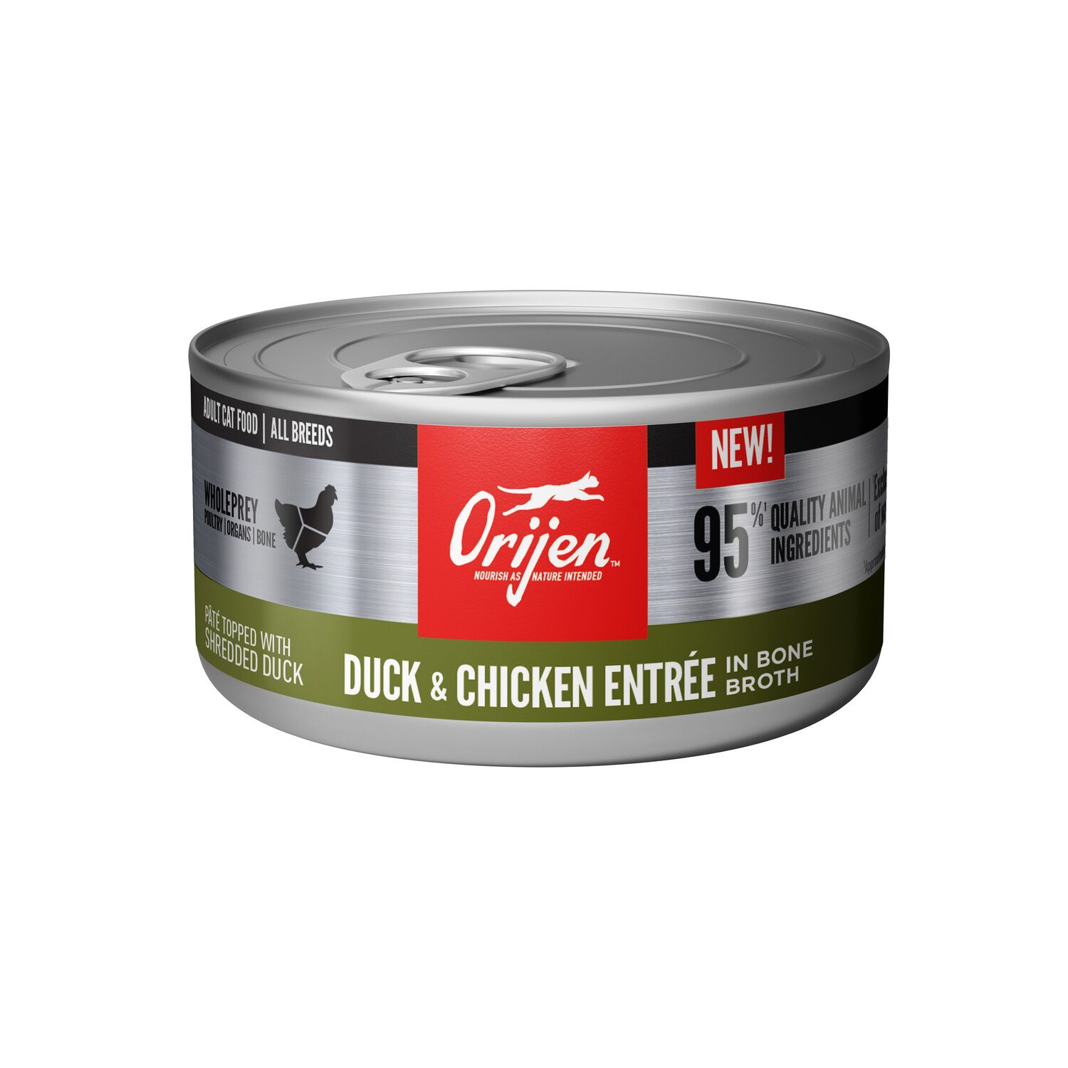 Orijen Premium Pate Wet Cat Food In Bone Broth, Duck & Chicken Entree, 3-Oz