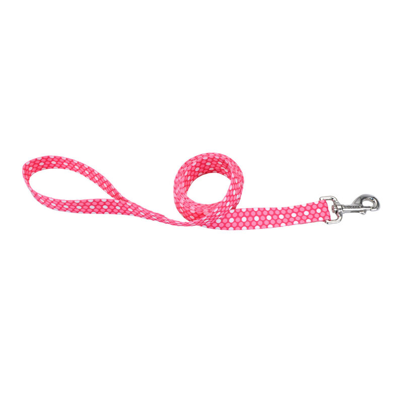 Pet Attire Styles Dog Leash 3/8" - Pink Dot image number 1