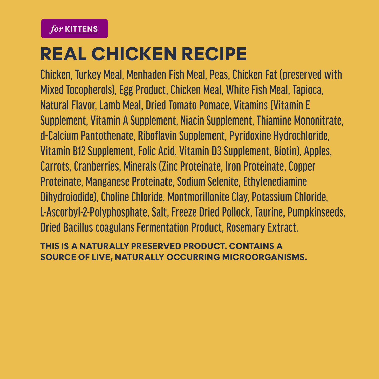 Instinct Original Kitten Grain-Free Recipe With Real Chicken Dry Cat Food, 4.5-Lb Bag