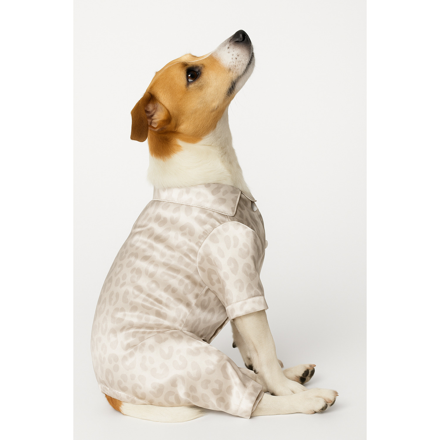 Simply Dog Satin Leopard Print Dog Pajamas, Extra Large