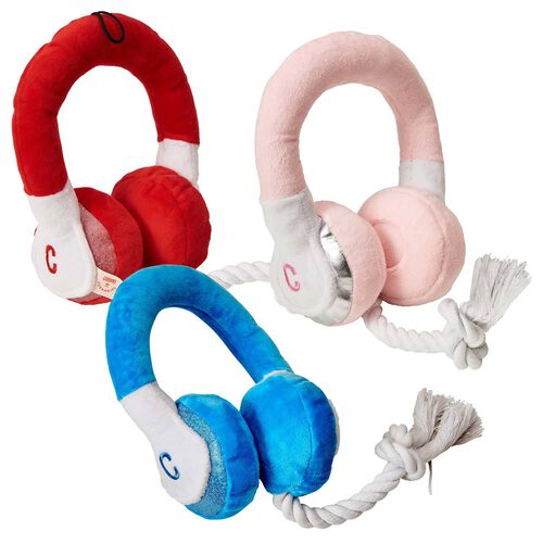Headphones Plush 8” Ast Dog Toy