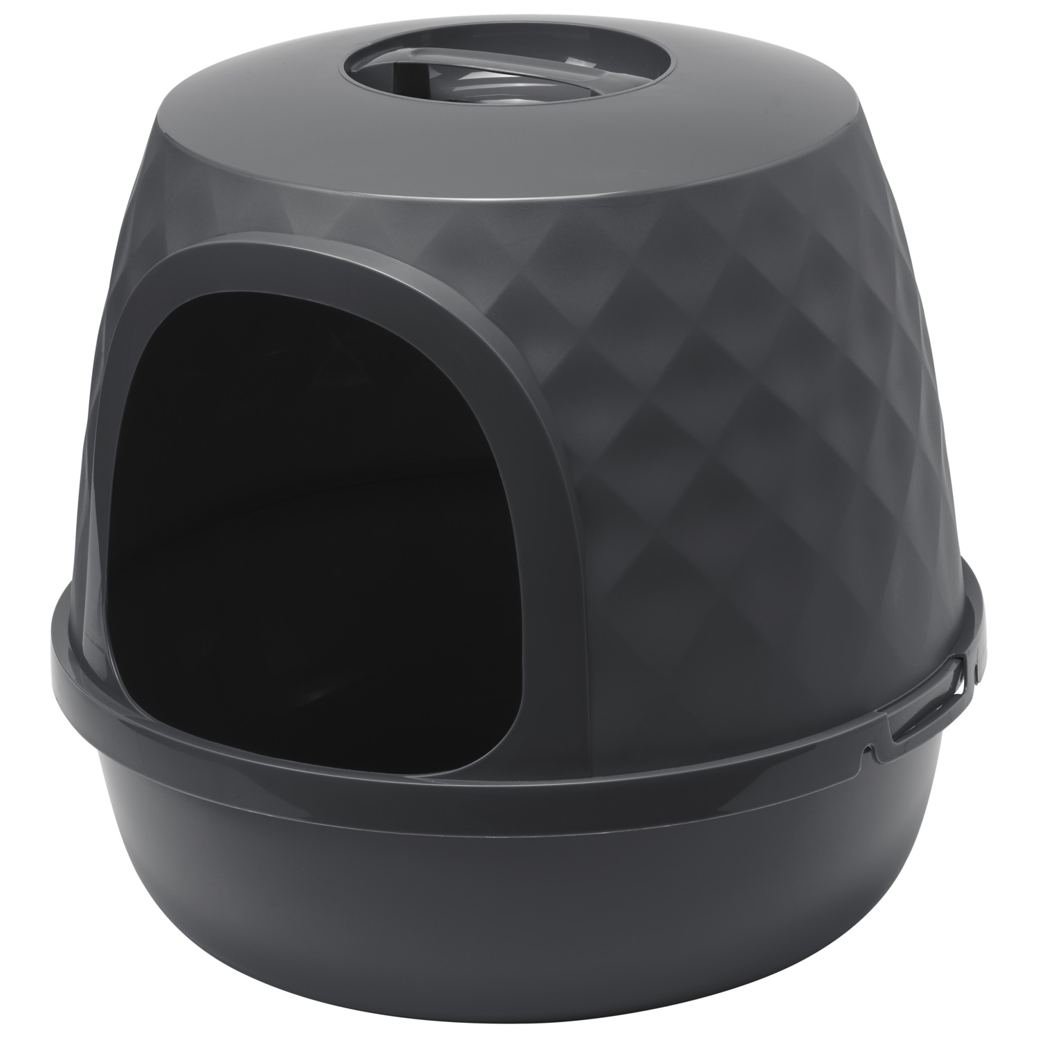 Moderna Diamond Covered Cat Litter Box, Ebony