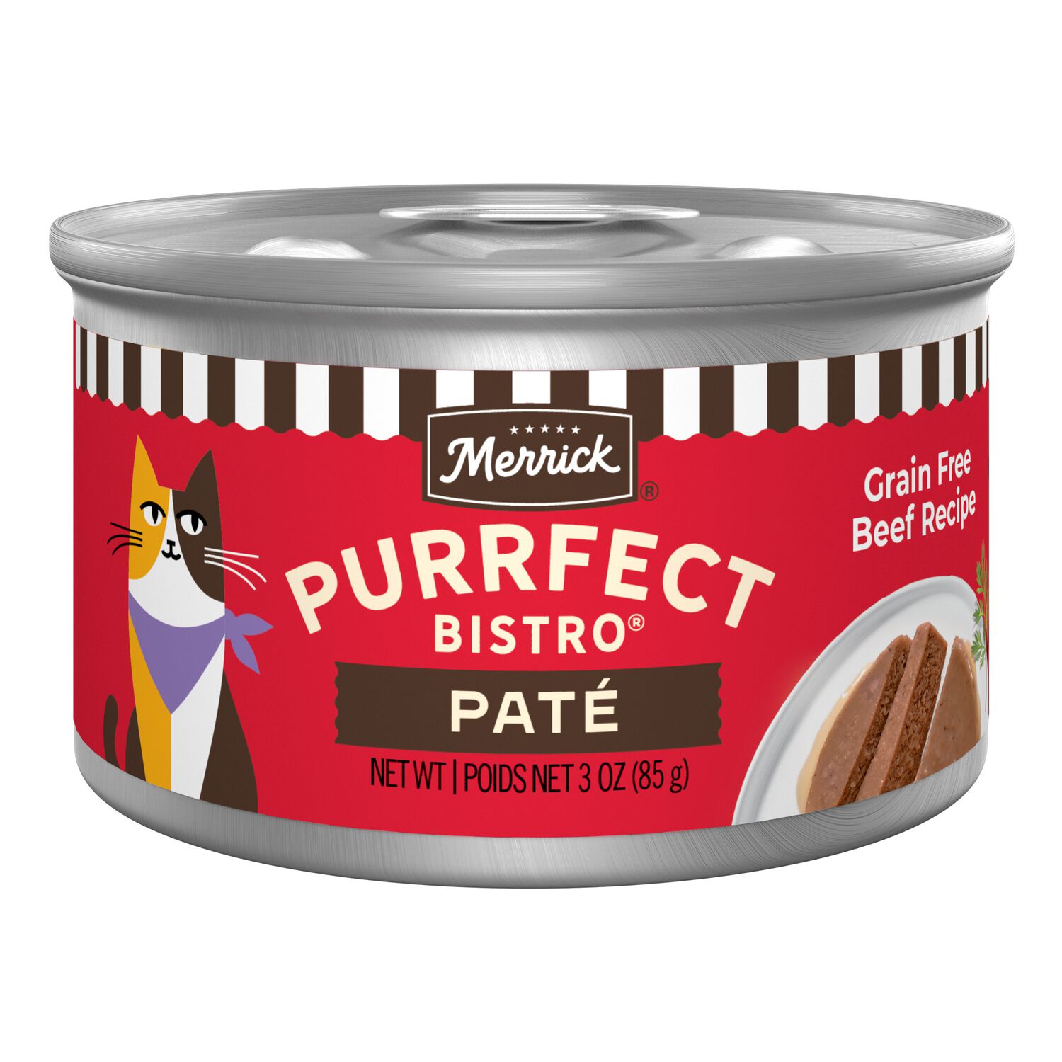 Merrick Purrfect Bistro Grain-Free Premium Pate Adult Wet Cat Food, Beef Recipe