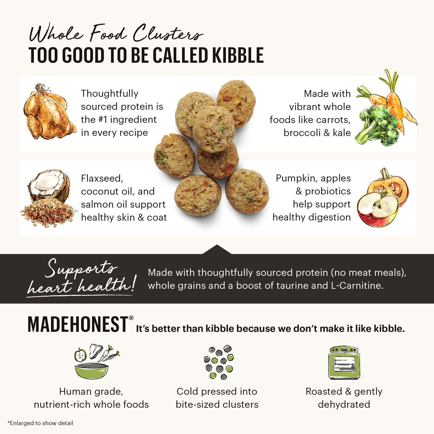 The Honest Kitchen Gourmet Whole Food Clusters Whole Grain Chicken & Superfoods Recipe Puppy Dry Dog Food, 20-Lb