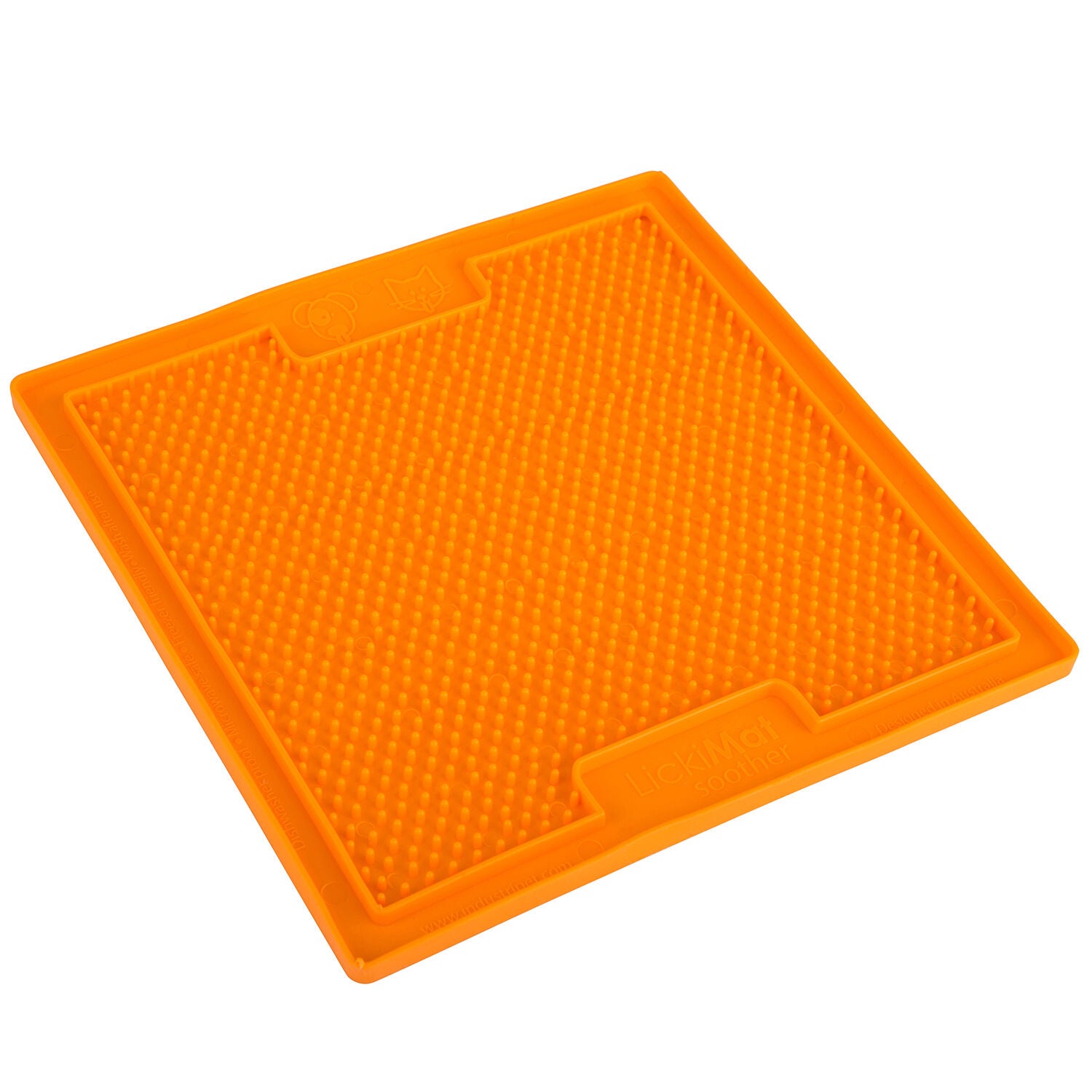 Lickimat Soother Classic Lickmat & Slow Feeder For Small To Medium Sized Dogs - Orange
