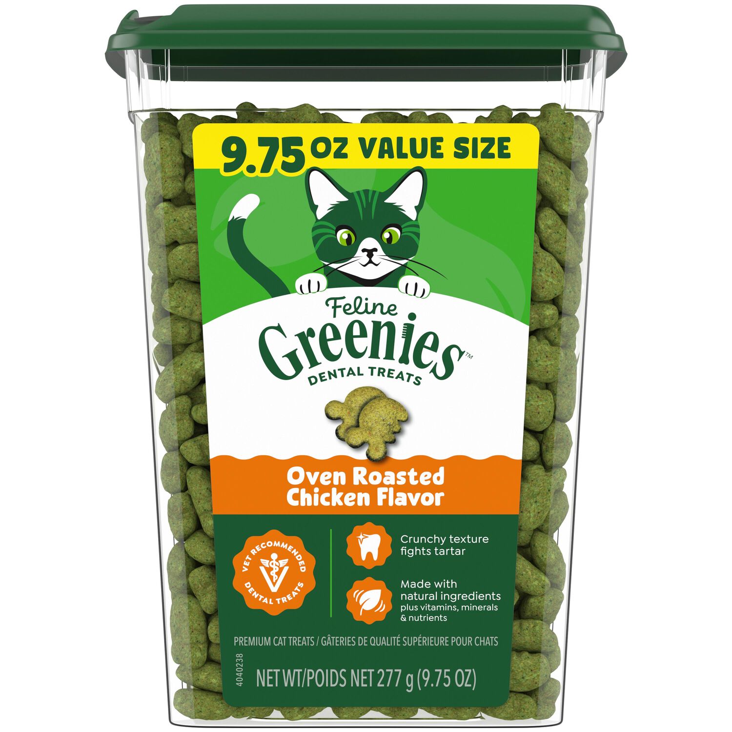 Greenies Feline Natural Oven Roasted Chicken Flavor Dental Cat Treats, 9.75-Oz