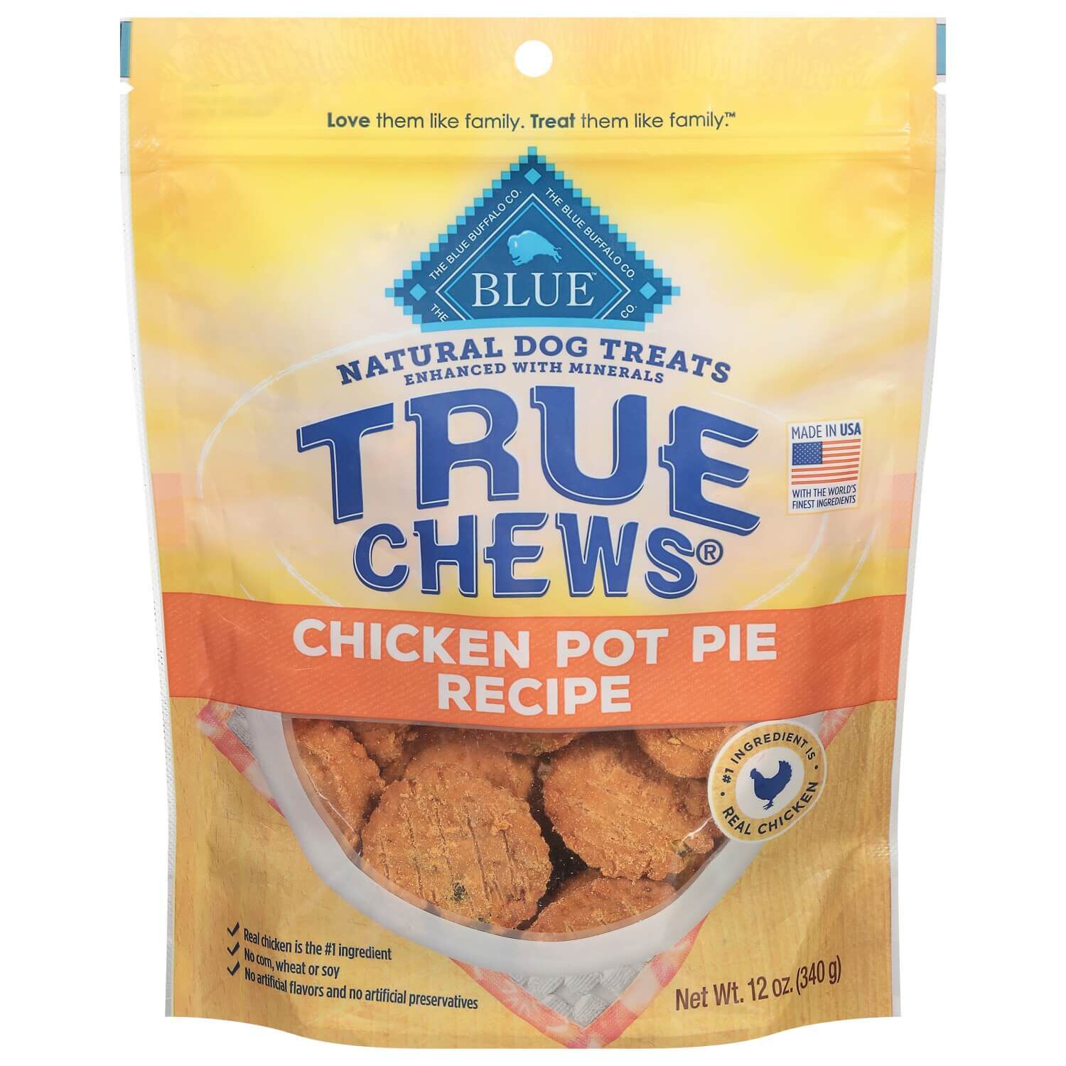 Blue Buffalo True Chews Premium Natural Dog Treats, Chicken Pot Pie