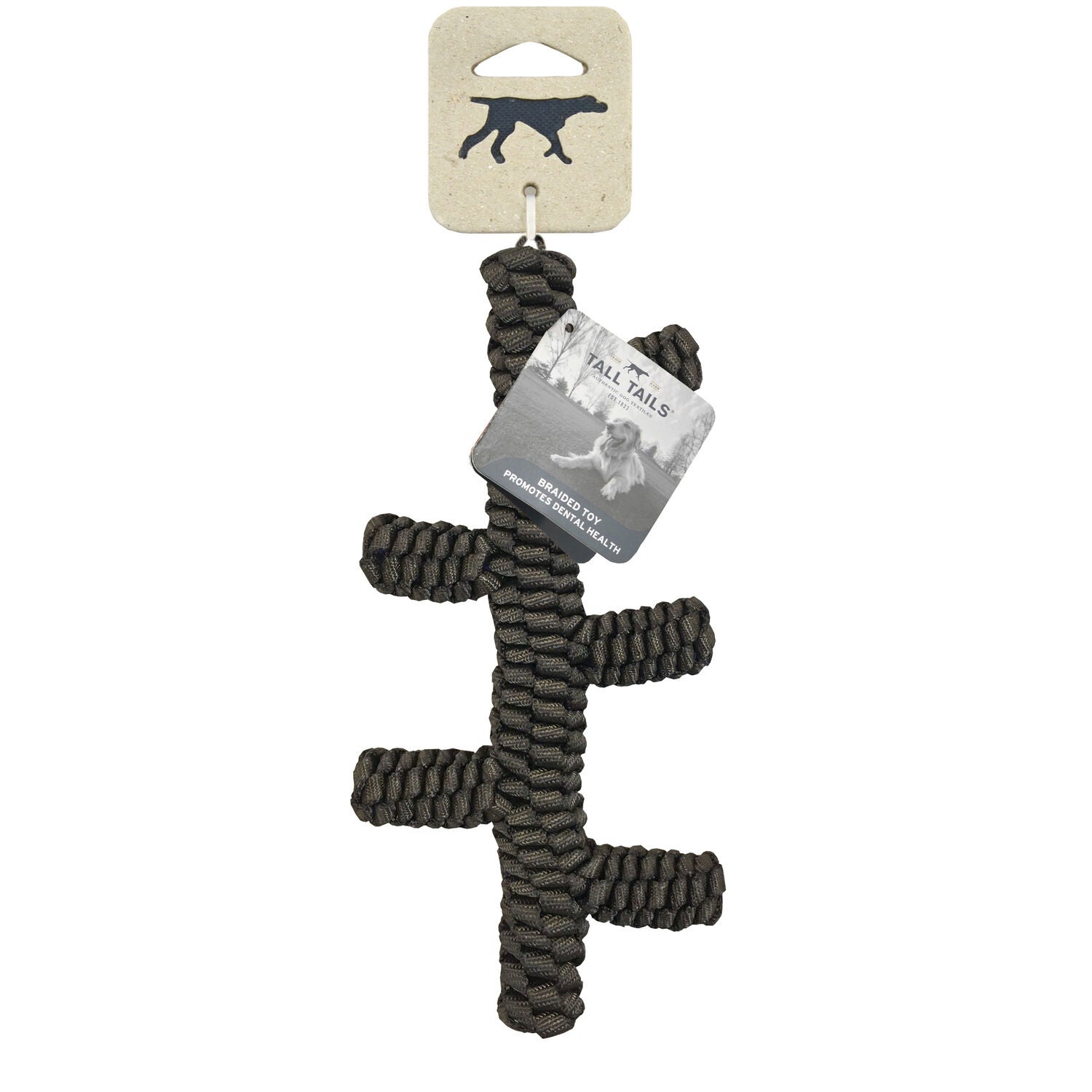 Tall Tails Tug & Toss Brown Braided Stick Dog Toy, 9"