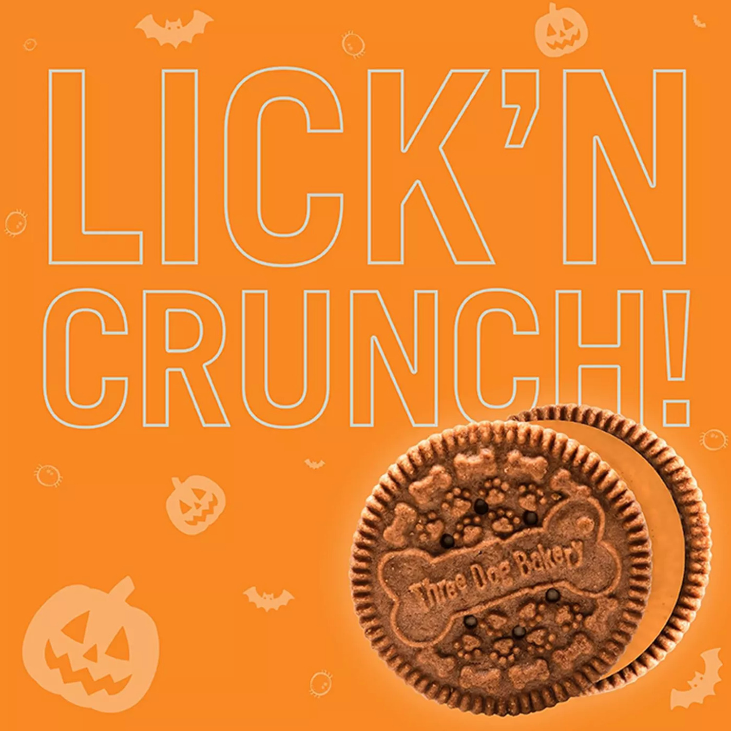 Three Dog Bakery Howl-O-Ween Lick'n Crunch Cookies Dog Treats, 13-Oz Box