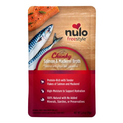 Nulo Free Style Chunky Salmon & Mackerel Broth Wet Cat Food Topper