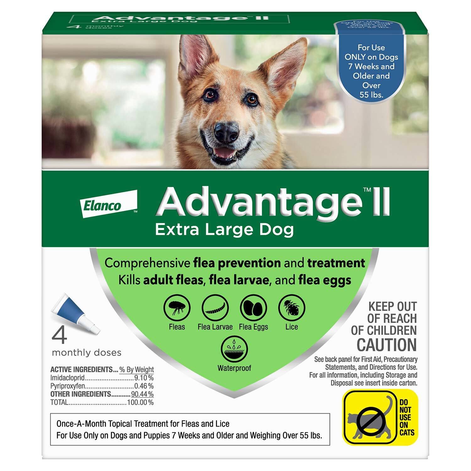 Advantage Ii Flea Treatment For Dogs, Over 55 Lbs