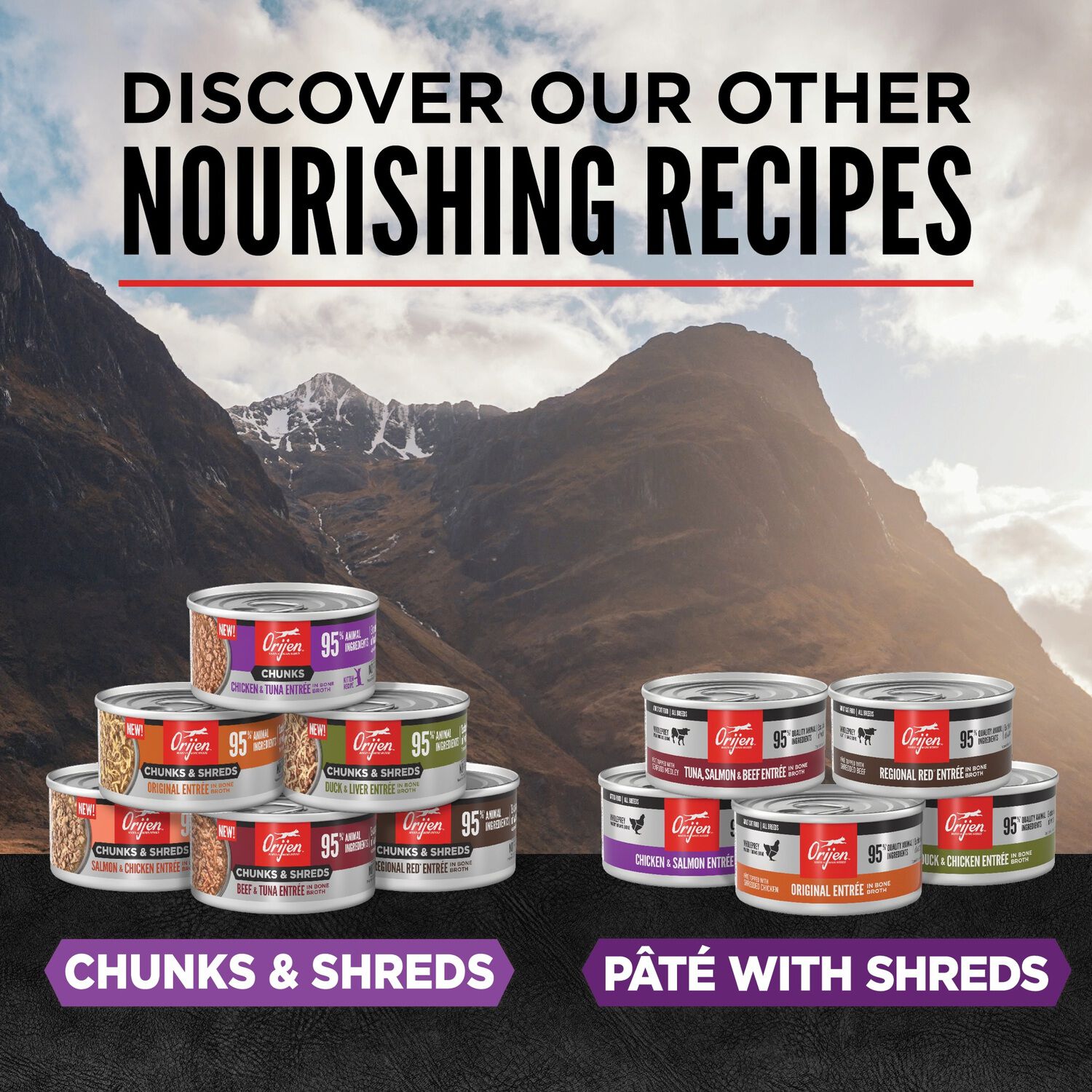 Orijen Chunks & Shreds Wet Cat Food, Chicken & Tuna Kitten Entree, 5.5-Oz
