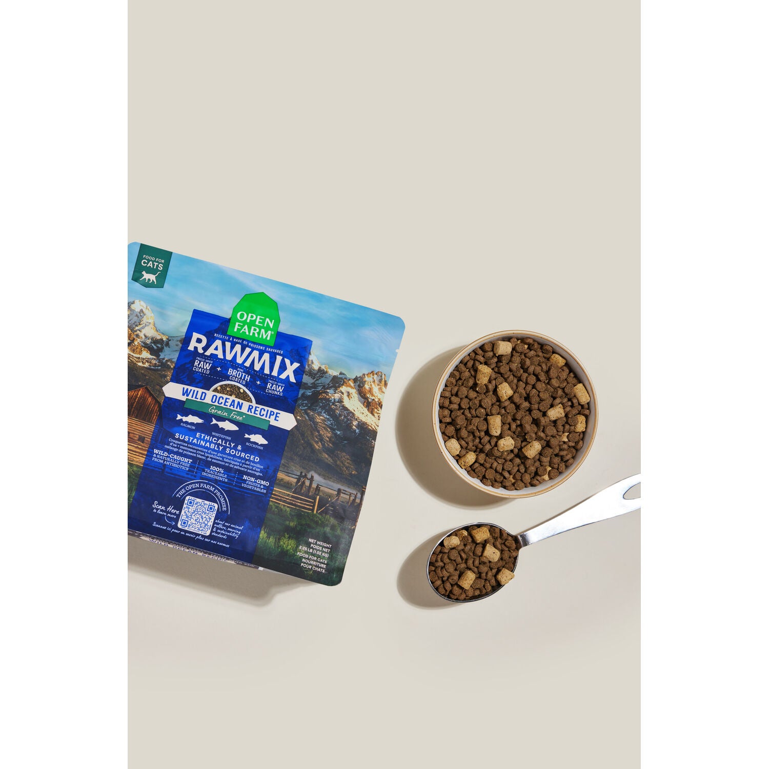 Open Farm Rawmix Wild Ocean Grain Free Dry Cat Food With Freeze-Dried Raw Morsels, 2.25Lb