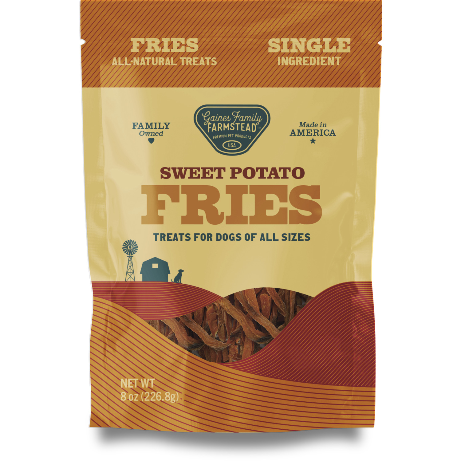 Gaines Family Farmstead Sweet Potato Fries Grain-Free Dog Treats, 8-Oz Bag