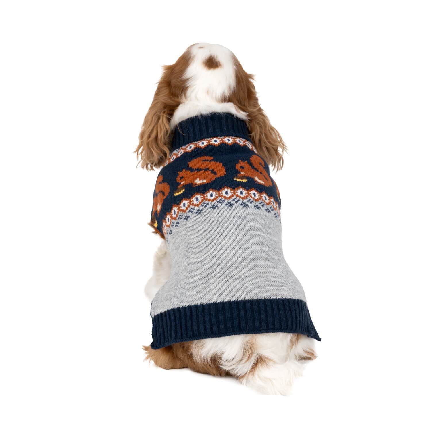 Simply Dog Fair Isle Fall Squirrel Pullover Dog Sweater