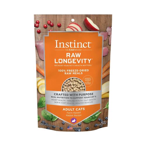 Instinct® Raw Longevity™ 100% Freeze Dried Raw Meals Farm Raised Rabbit Recipe For Cats