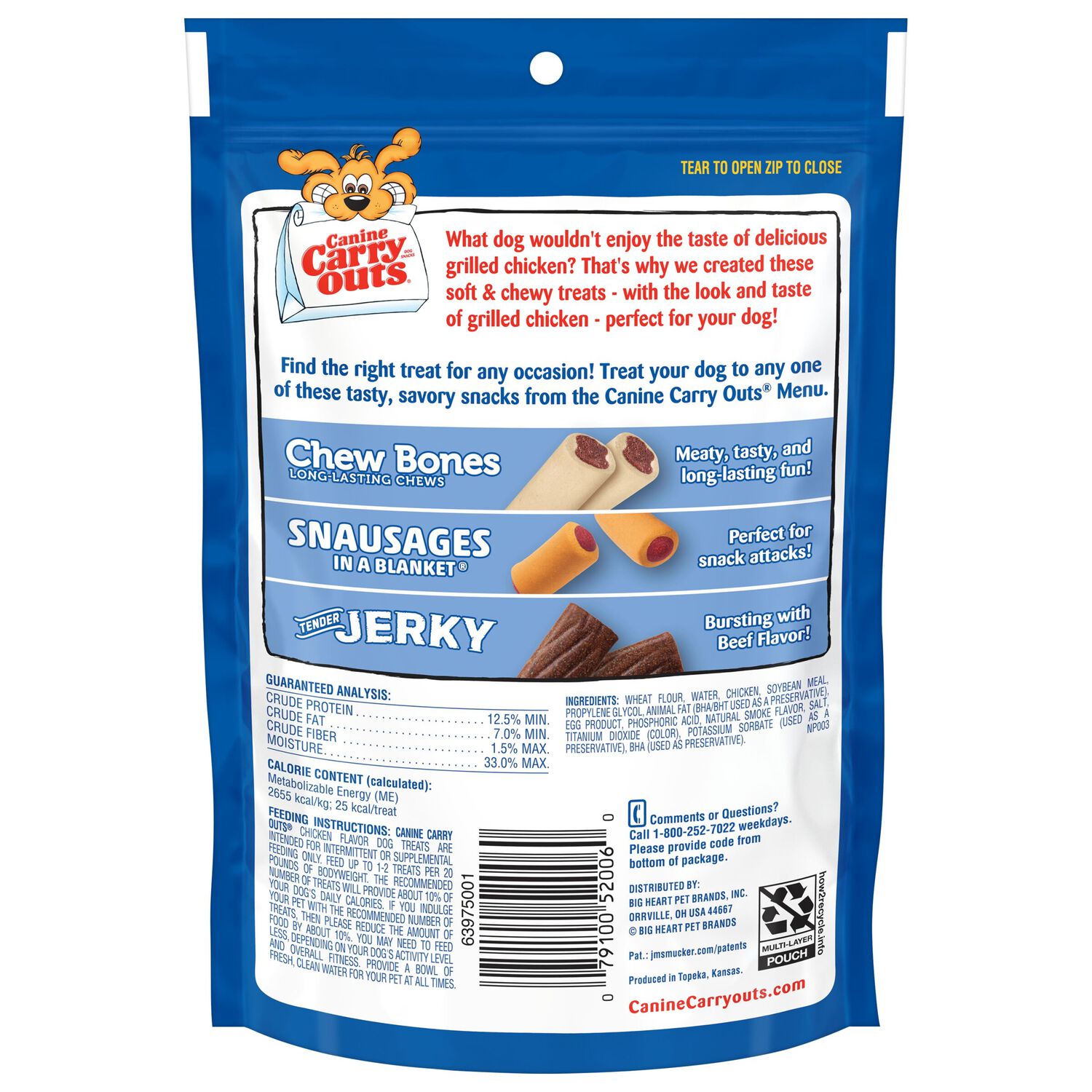 Canine Carry Outs Chicken Flavor Dog Treats, 4.5-Oz Bag