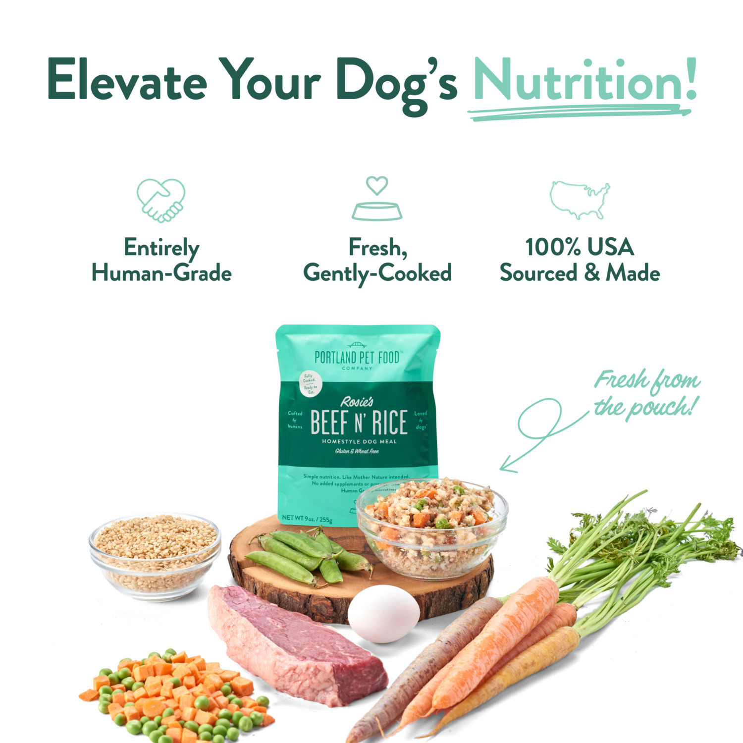 Portland Pet Food Company Rosie's Beef N' Rice Homestyle Gently Cooked Wet Dog Food