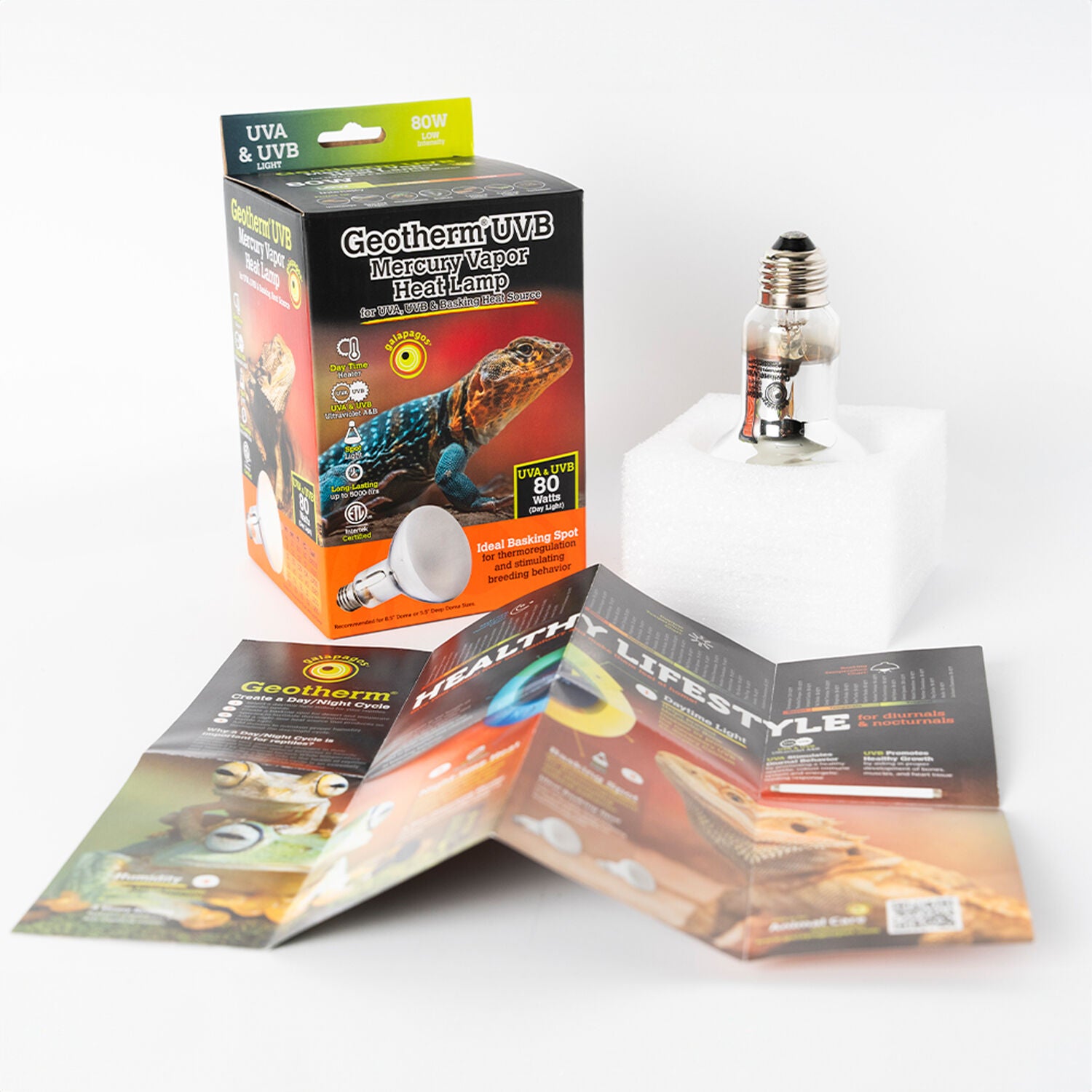 Gal&aacute;pagos Geotherm Mercury Vapor Reptile Light Bulb, Heat & Uvb, 80W