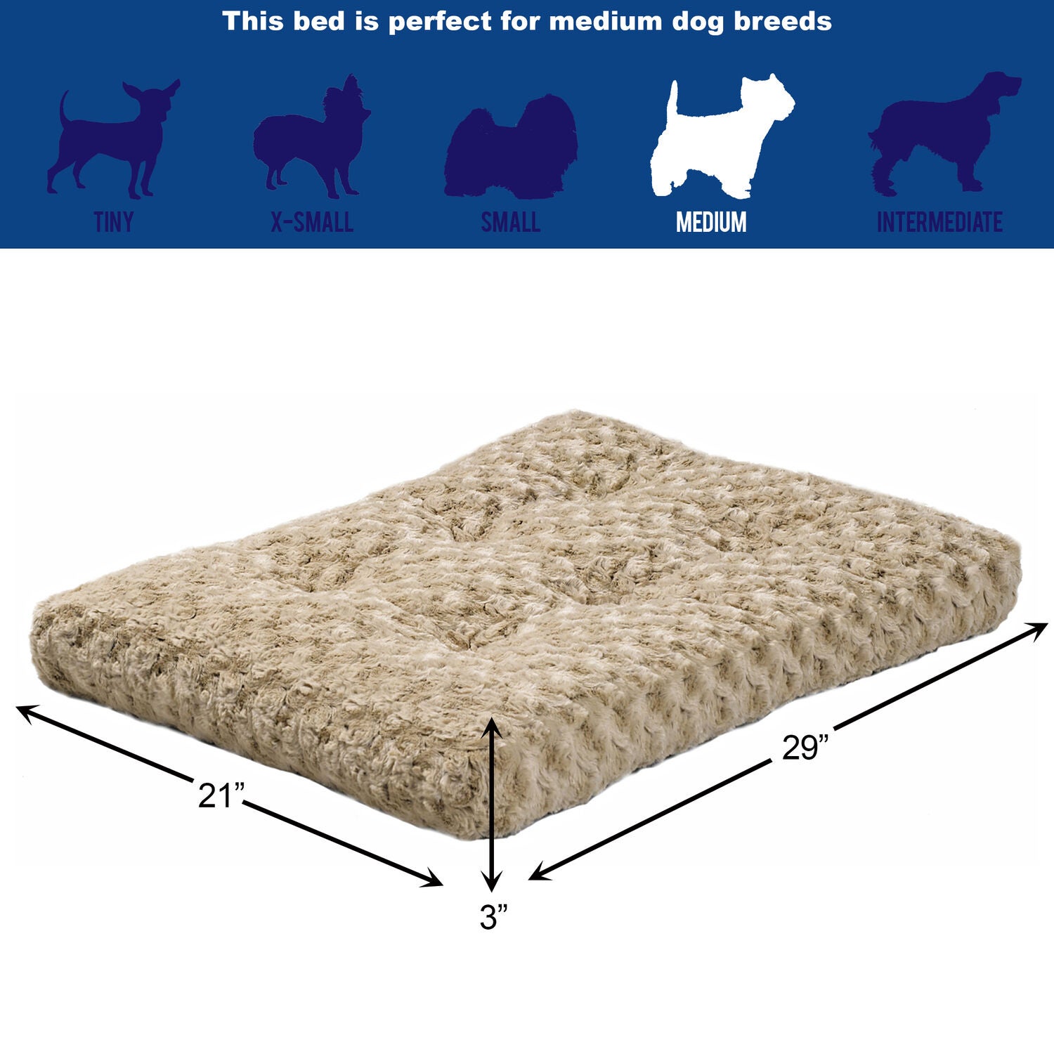 Midwest Quiet Time Ombre Mocha Swirl Fur Dog Bed, 42"