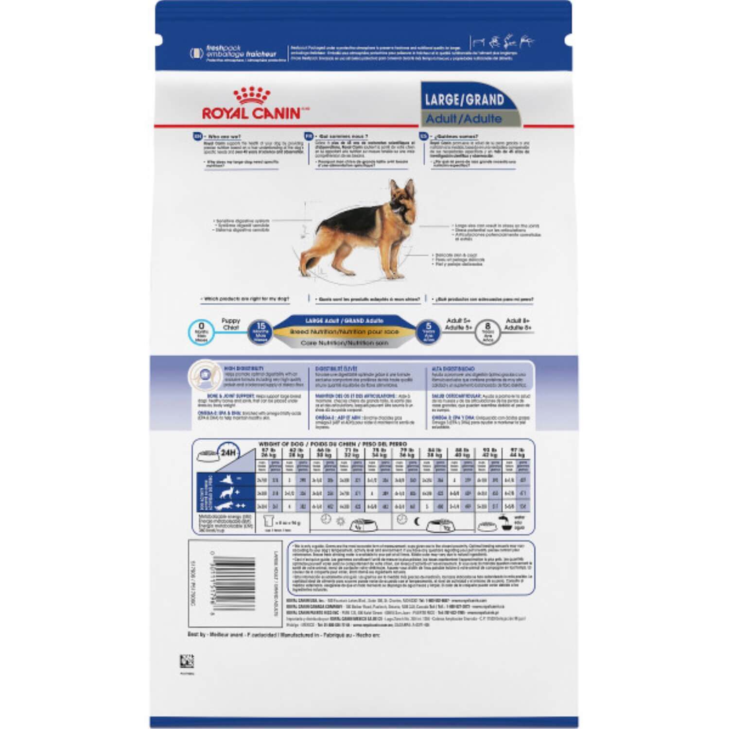 Royal Canin Size Health Nutrition Large Adult Dry Dog Food, 30Lb