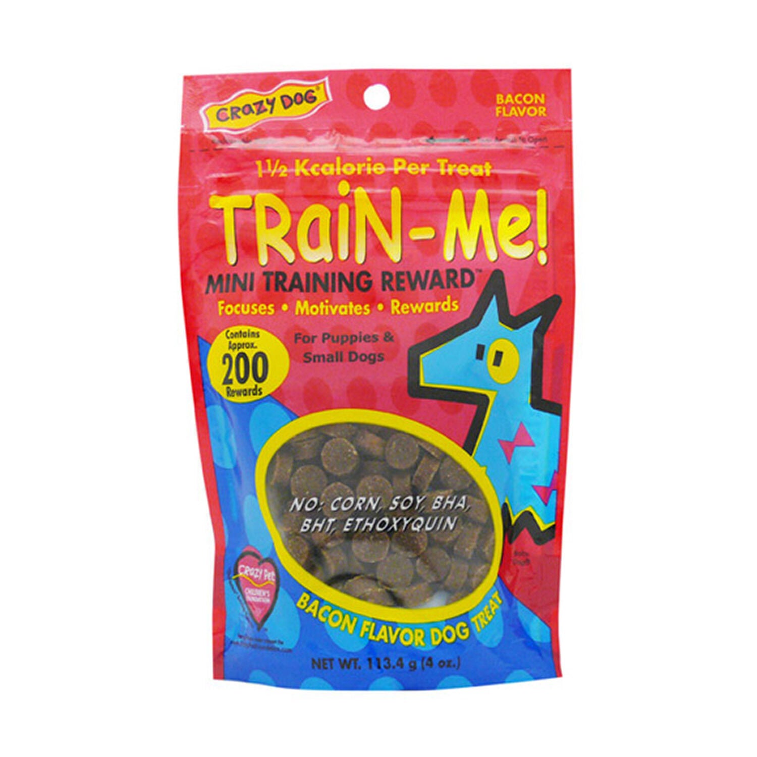 Crazy Pets Train-Me! Mini Soft & Chewy Dog Treats, Bacon
