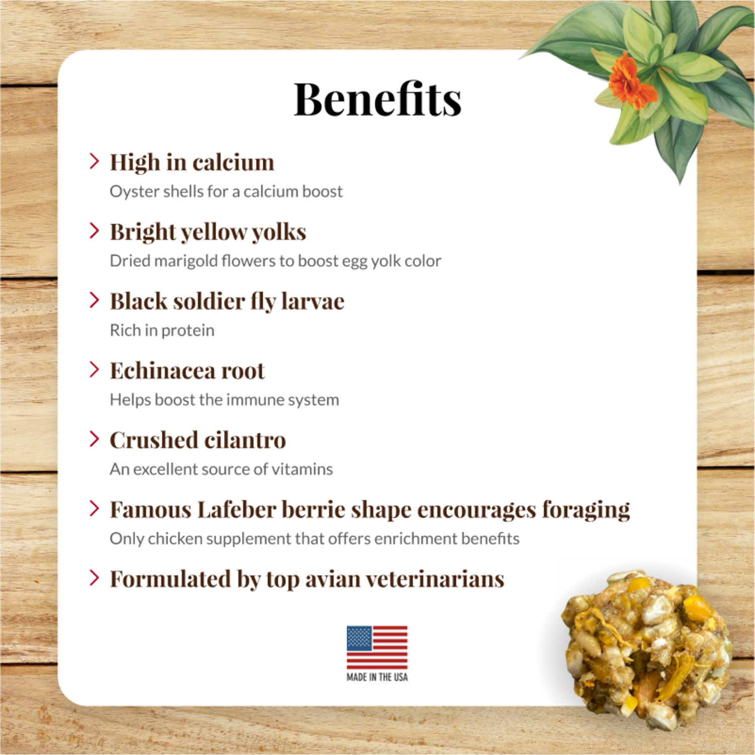 Lafeber Booster Berries Enrich Chicken Supplement, 10Oz