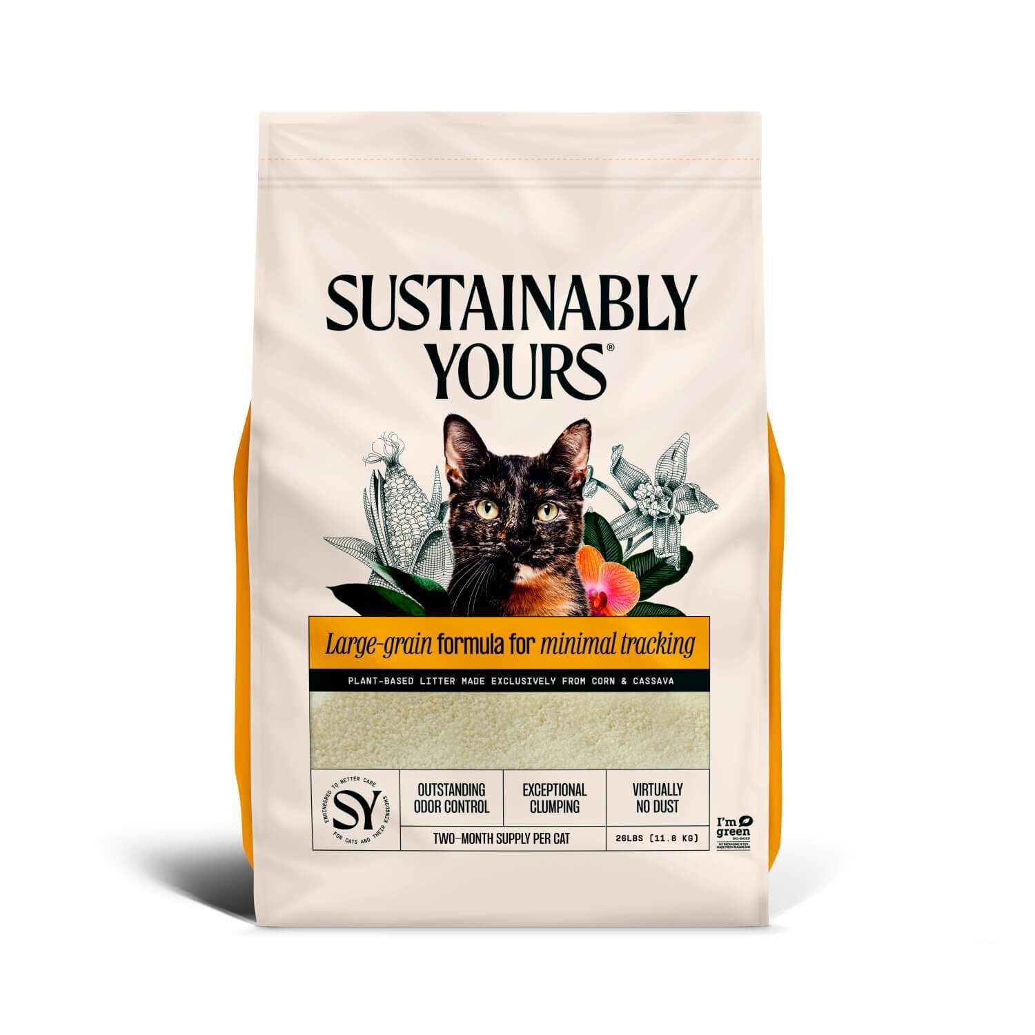 Sustainably Yours Natural Cat Litter MultiCat Large Grains 26lb Pet