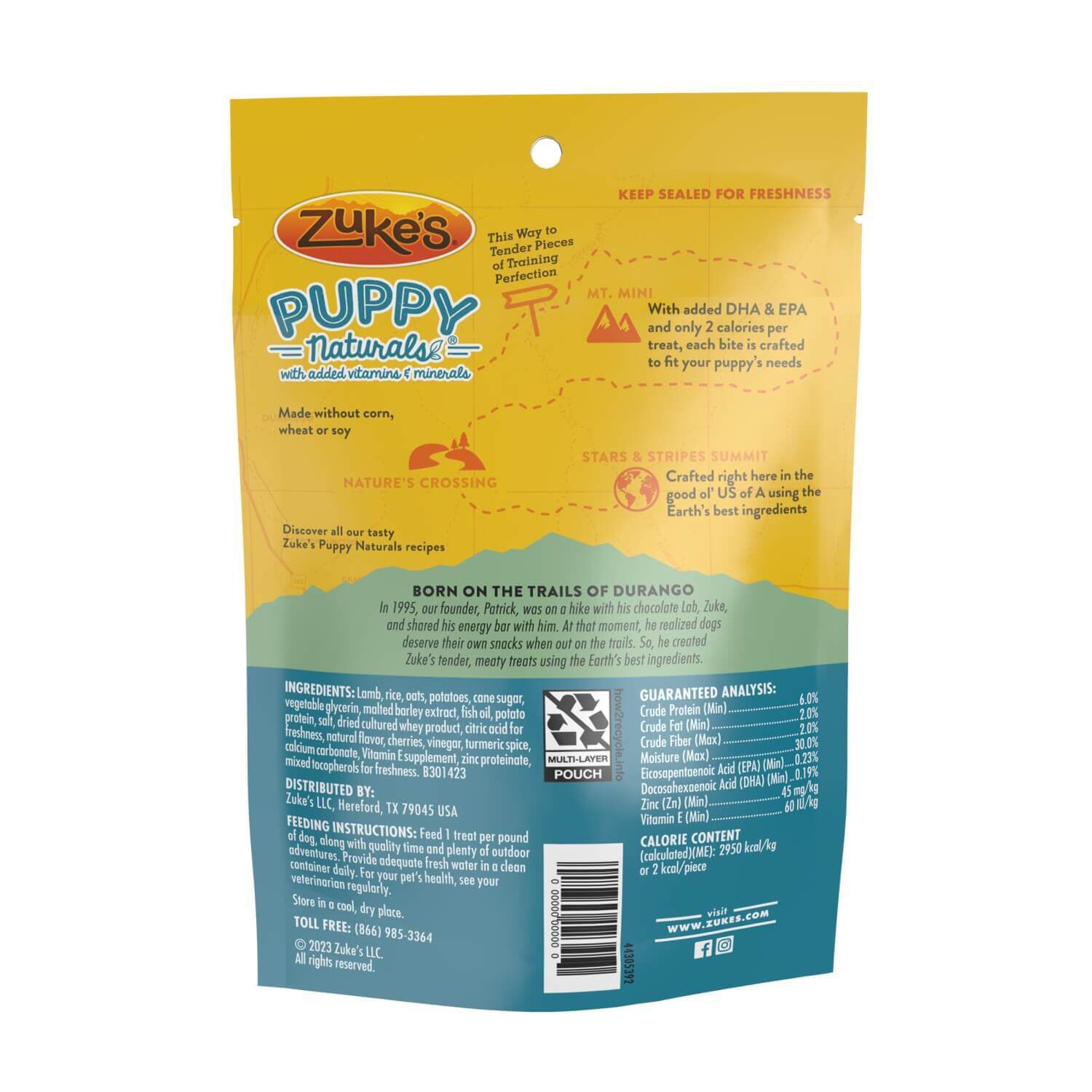 Zuke's Naturals Soft & Chewy Puppy Treats, Lamb Recipe, 5-Oz