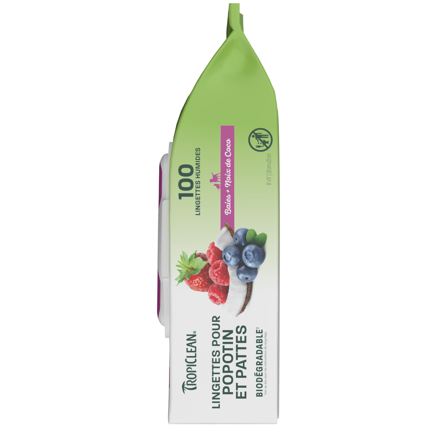 Tropiclean Berry & Coconut Deep Cleaning Pet Wipes - Deodorizing Wipes For Dogs & Cats, 100-Count