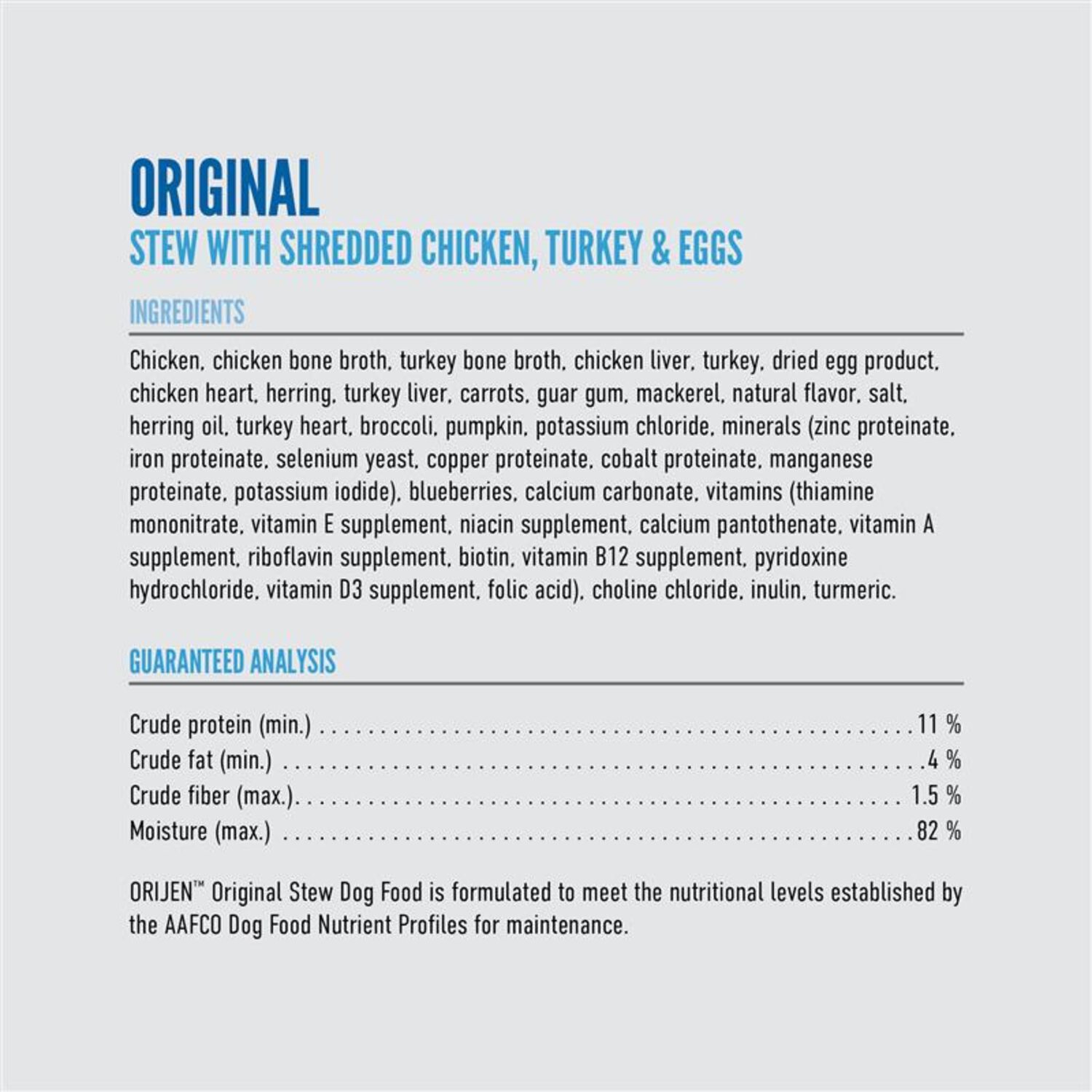 Orijen Original Stew With Shredded Chicken, Turkey & Eggs Wet Dog Food, 12.8-Oz
