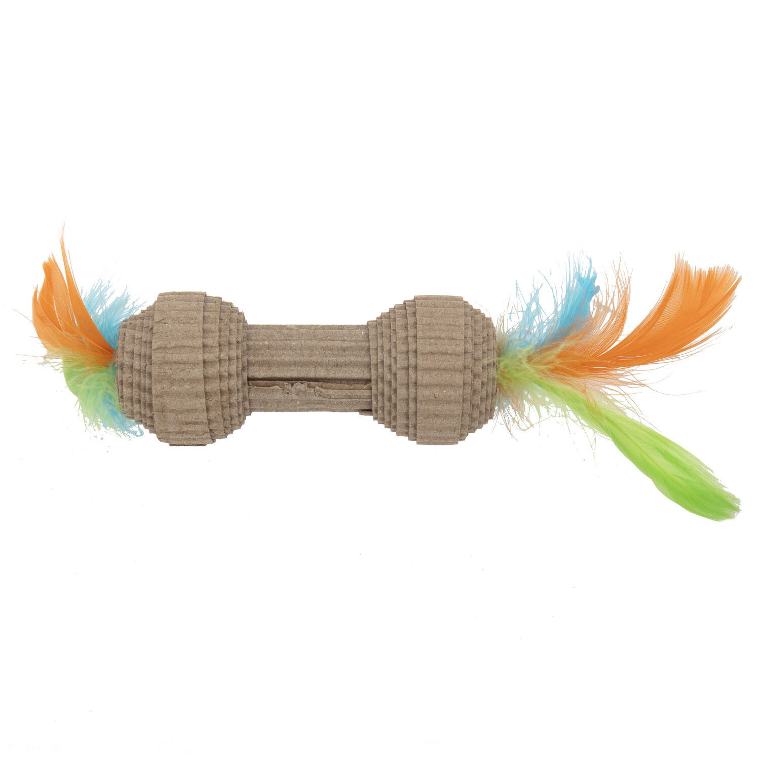 Ware Corrugated Roller Interactive Cat Toy With Feathers
